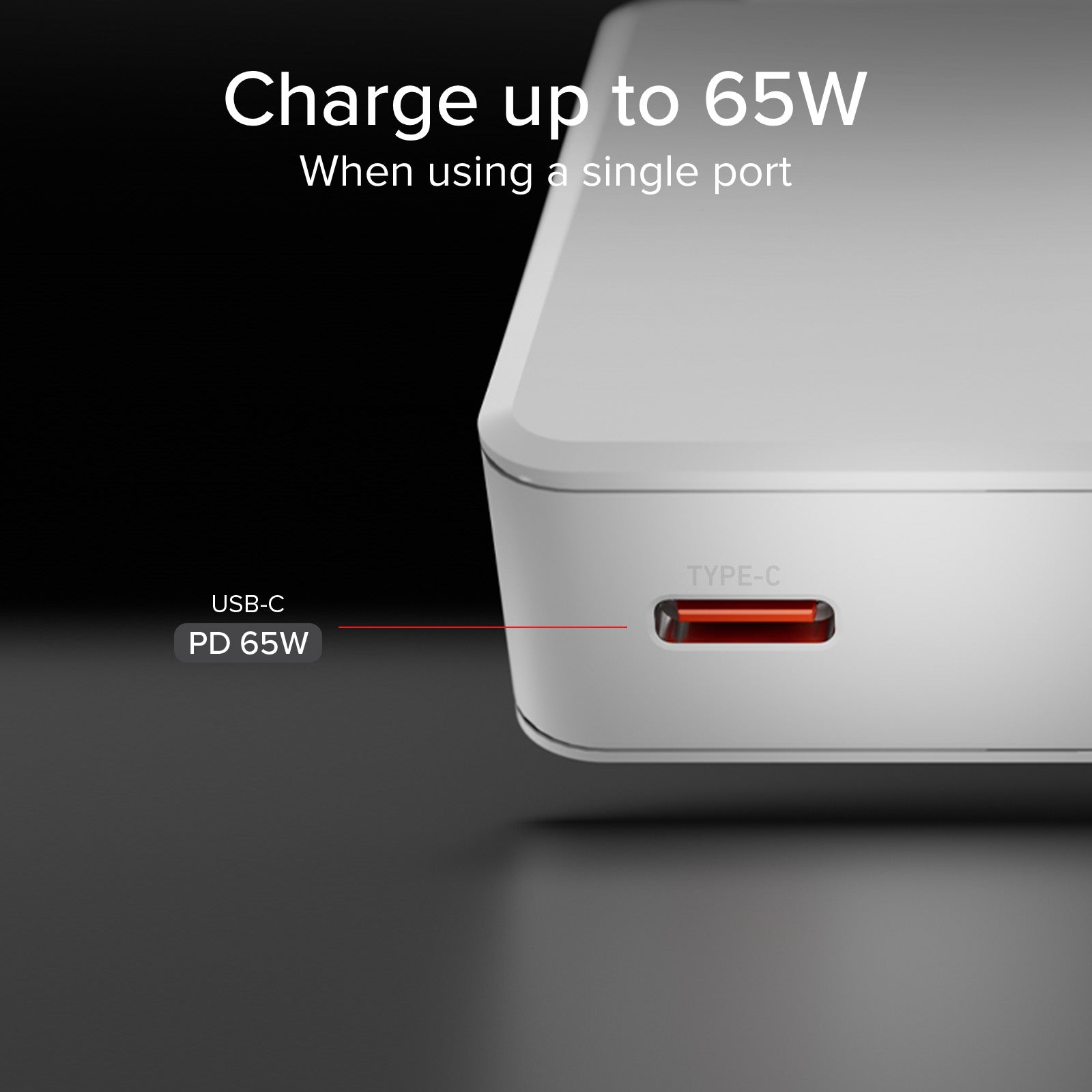 GaN ultraflaches 67-Watt-Ladegerät mit zwei USB-C Power Delivery-Anschlüssen, europäischer Stecker