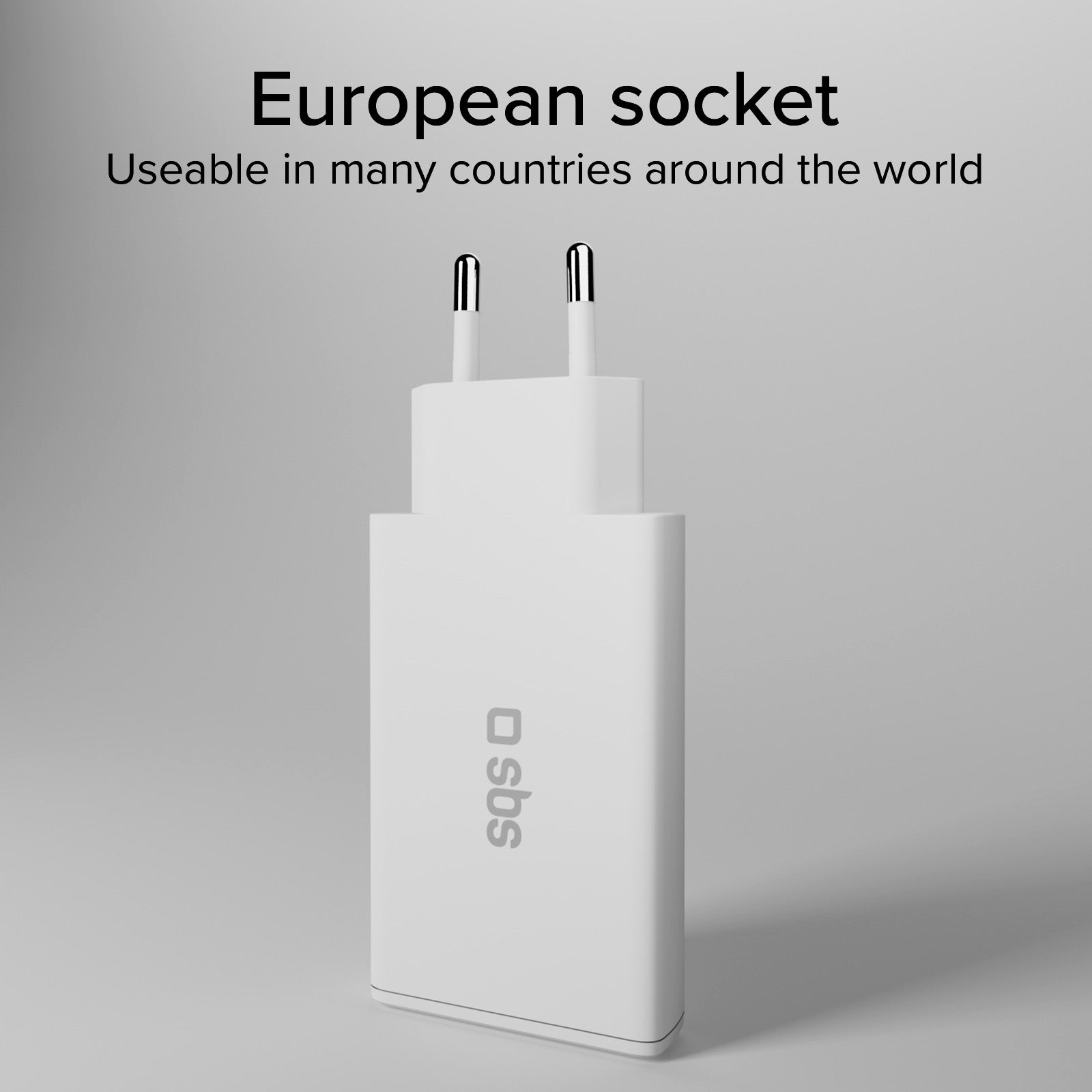 Caricatore caricabatterie GaN ultra sottile da 67 Watt con due porte USB-C Power Delivery, presa europea