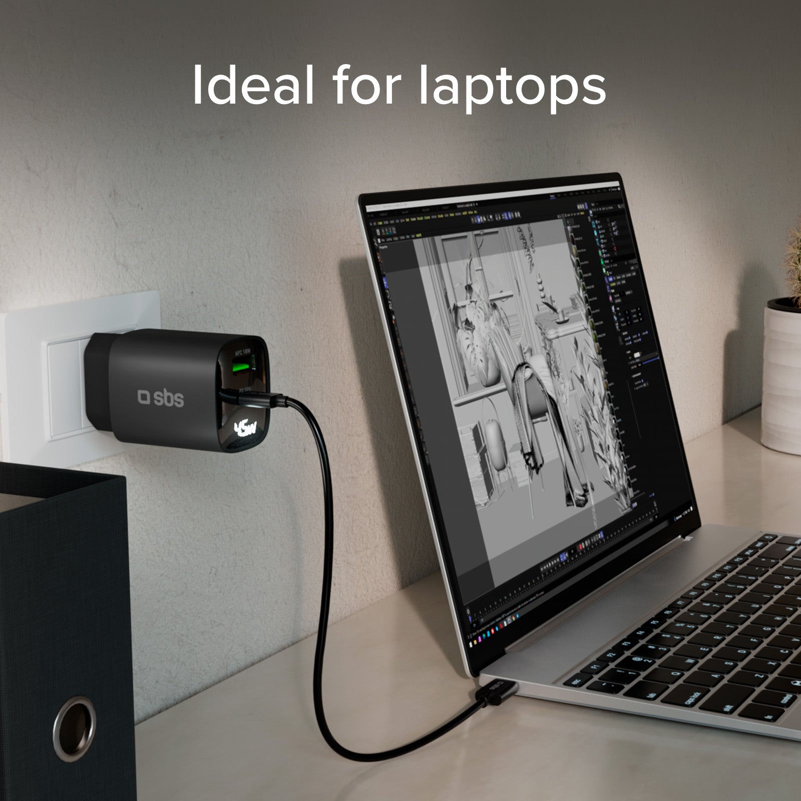 45-Watt-Ladegerät mit integriertem Display