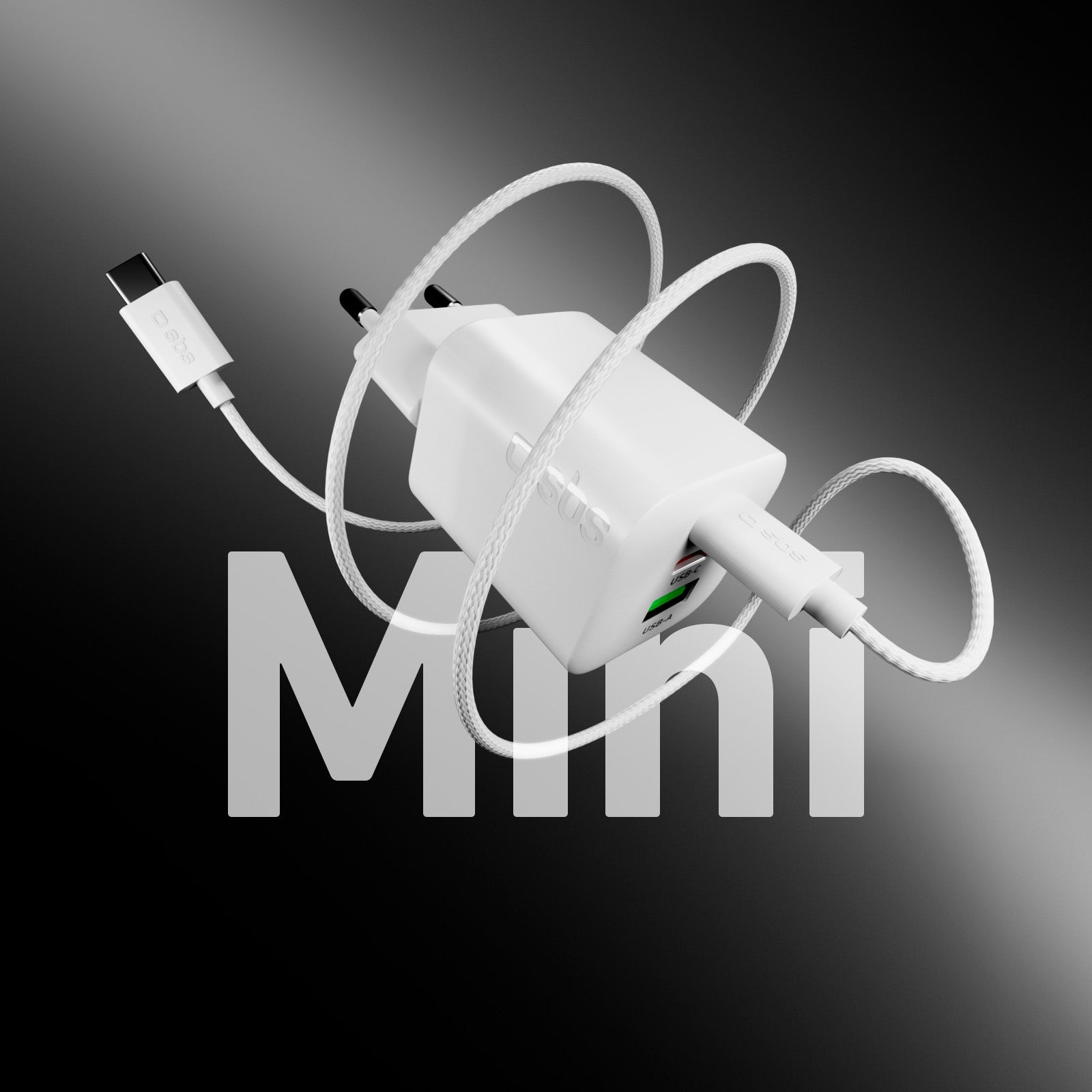65W GaN Wall Charger with 2 USB-C Power Delivery Ports and USB-A for laptops, smartphones, and tablets