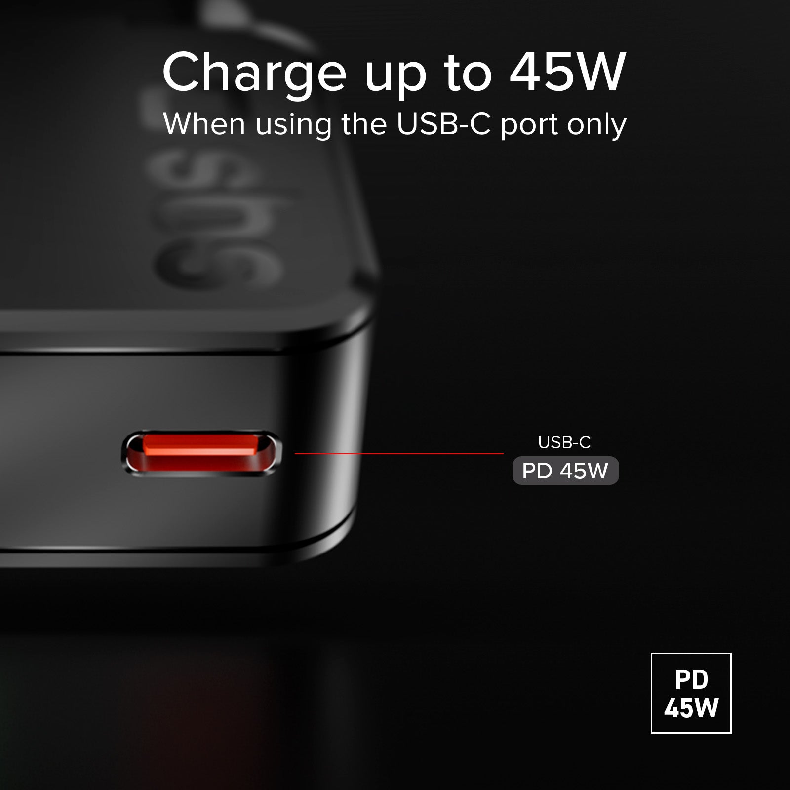 Ultra-Slim 45 W USB-C wall charger with dual output