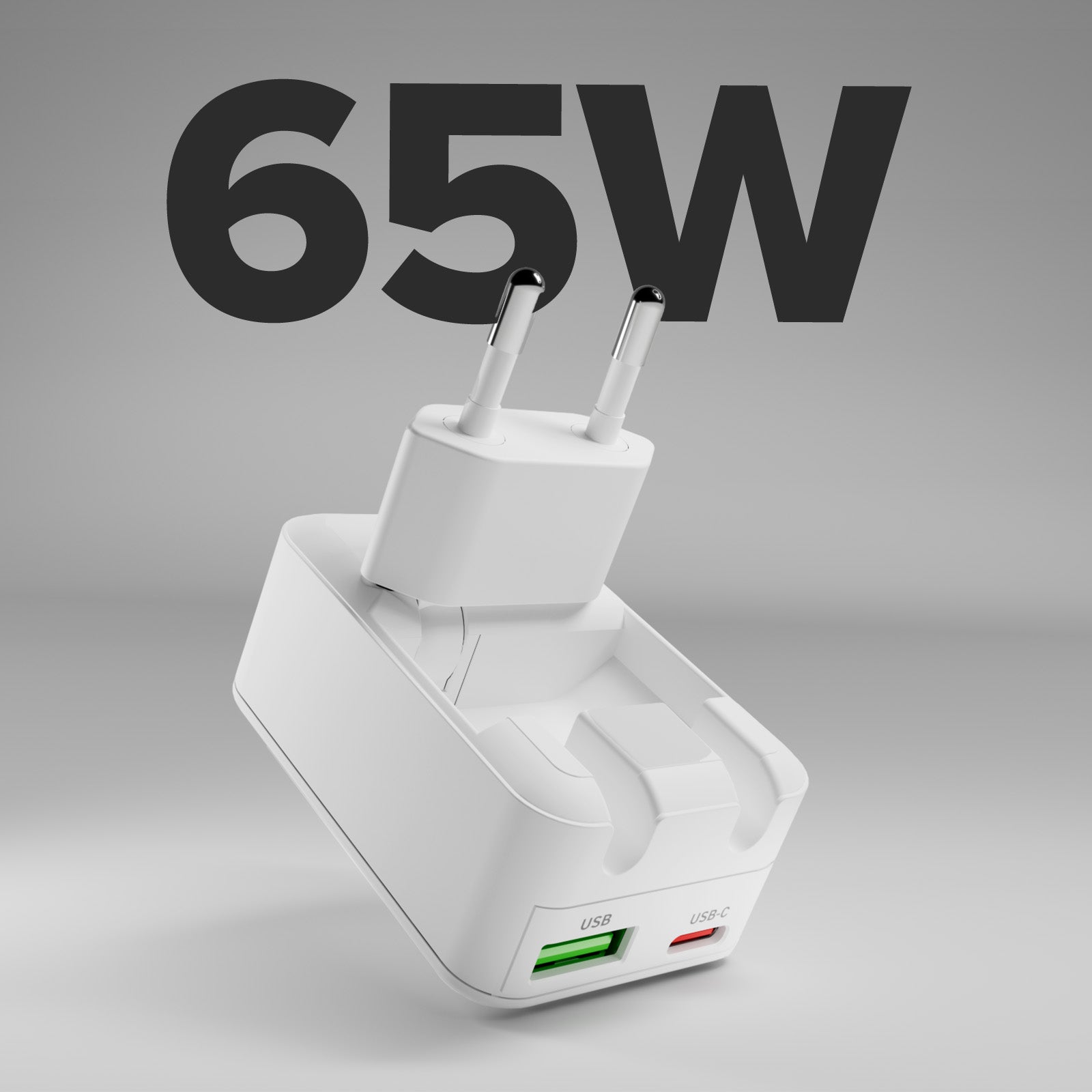 65W Flexi Wall Charger with Folding Plug