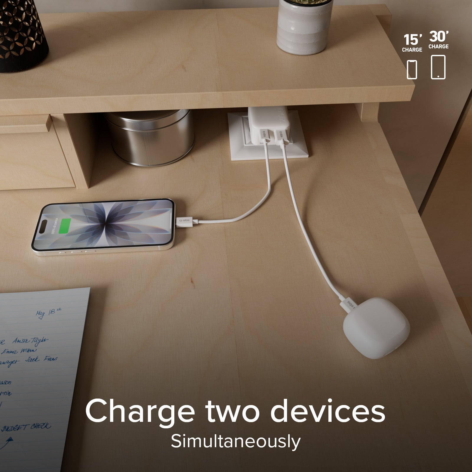 65W Flexi Wall Charger with Folding Plug