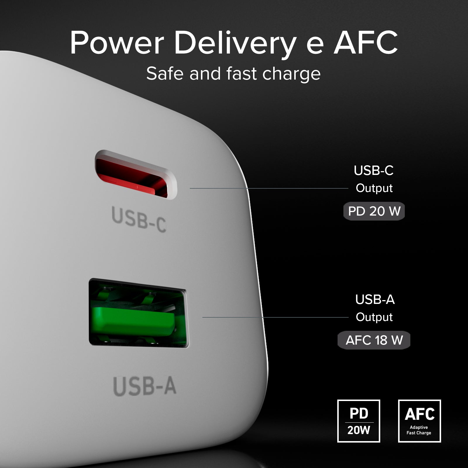 Kit de charge avec chargeur mural 20W GaN Power Delivery et câble USB-C 1,5 m