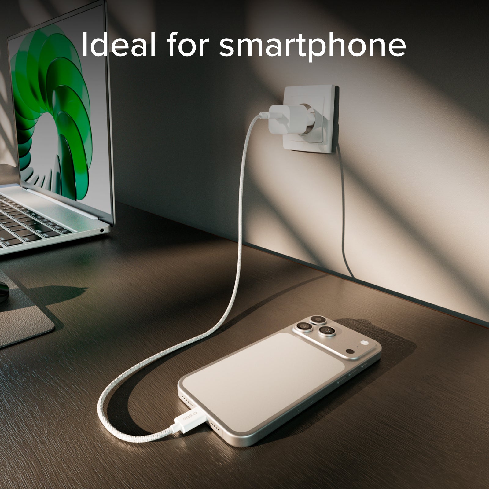 Kit chargeur USB-C 20W Power Delivery avec câble USB-C tressé de 1,5 m