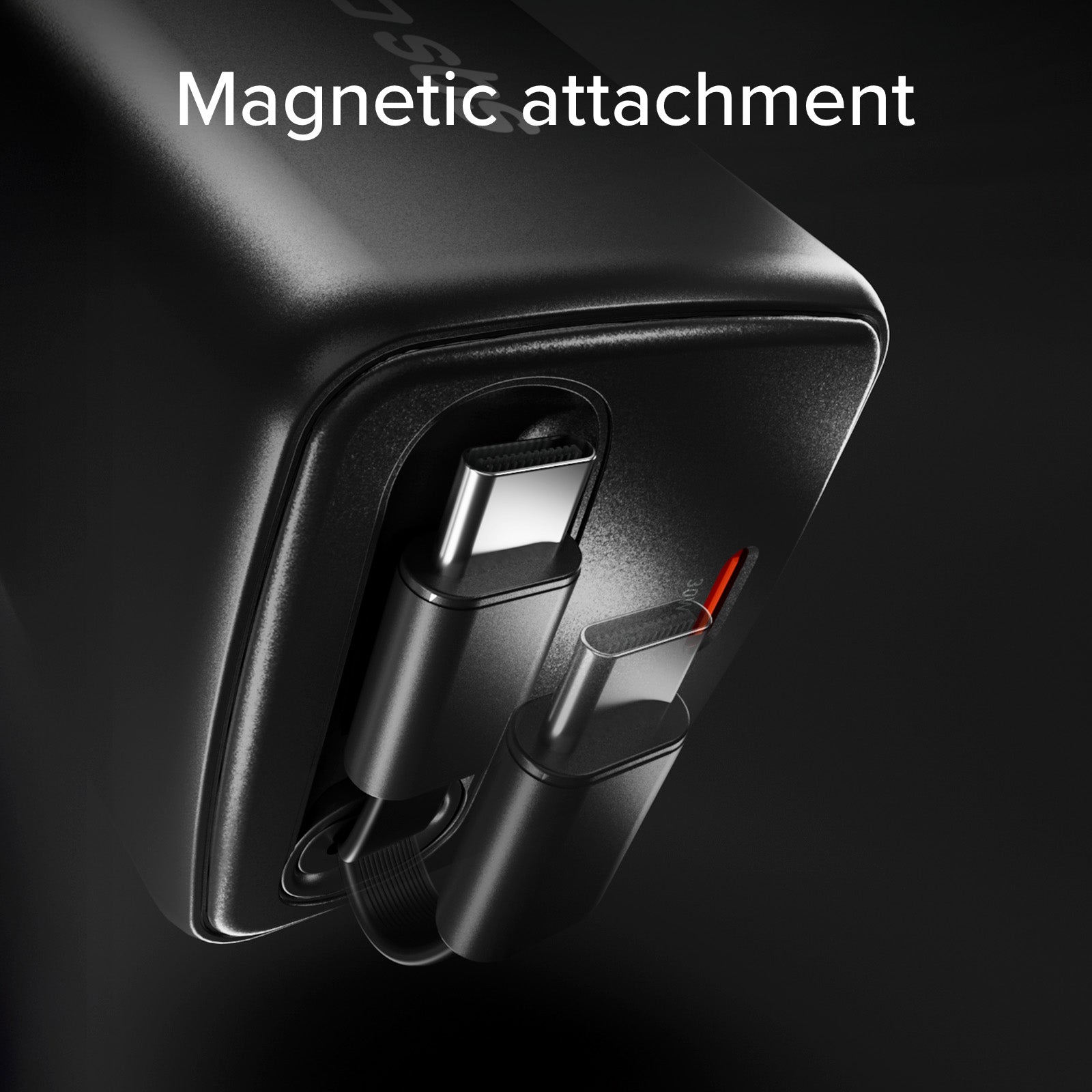 GaN-USB-C-30-W-Ladegerät mit einziehbarem Kabel