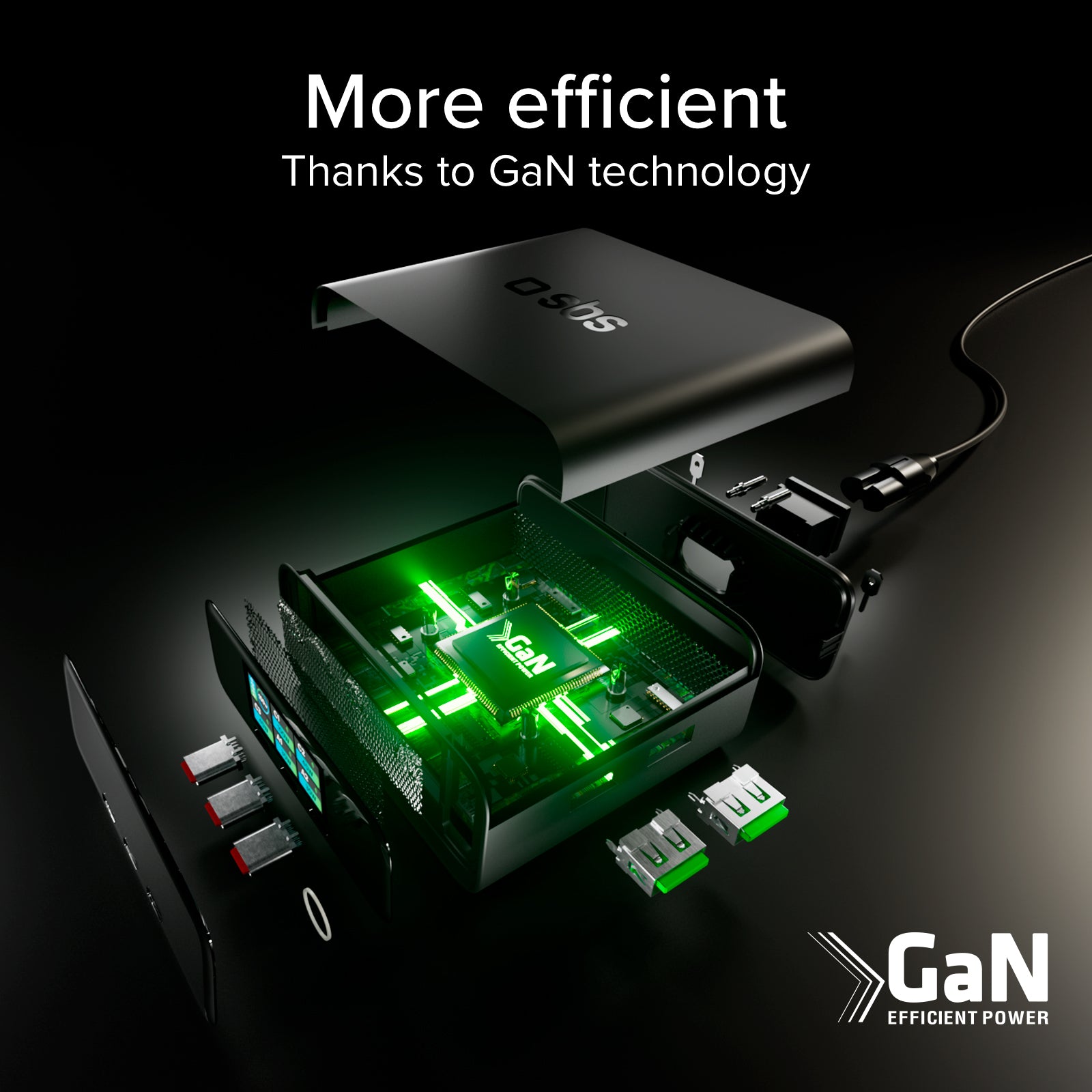 100W Power Delivery Tischladestation mit TFT-Display, 3 USB-C- und 2 USB-A-Anschlüssen, ideal für Laptops