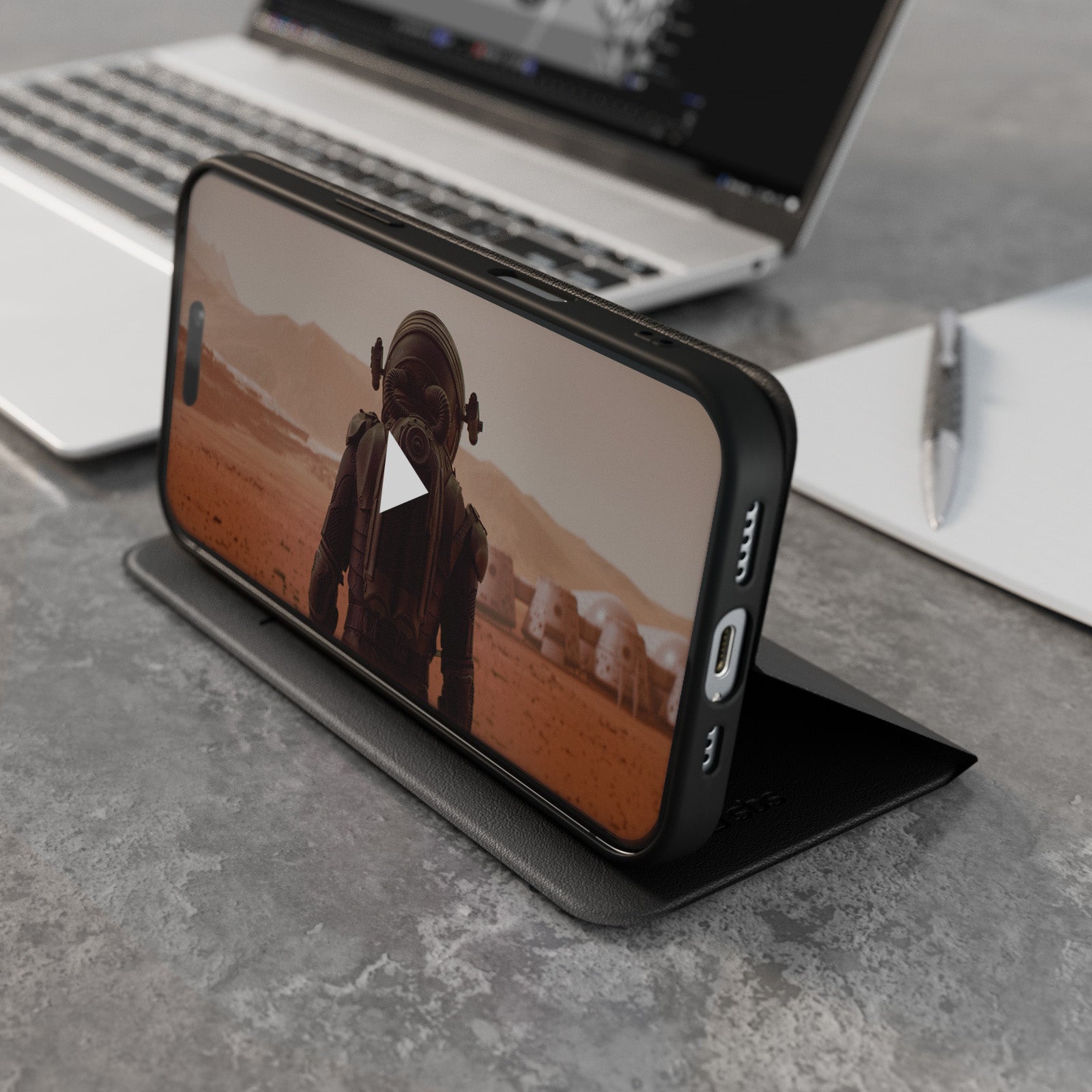 Klapphülle mit Ständer für das iPhone 16 Pro Max