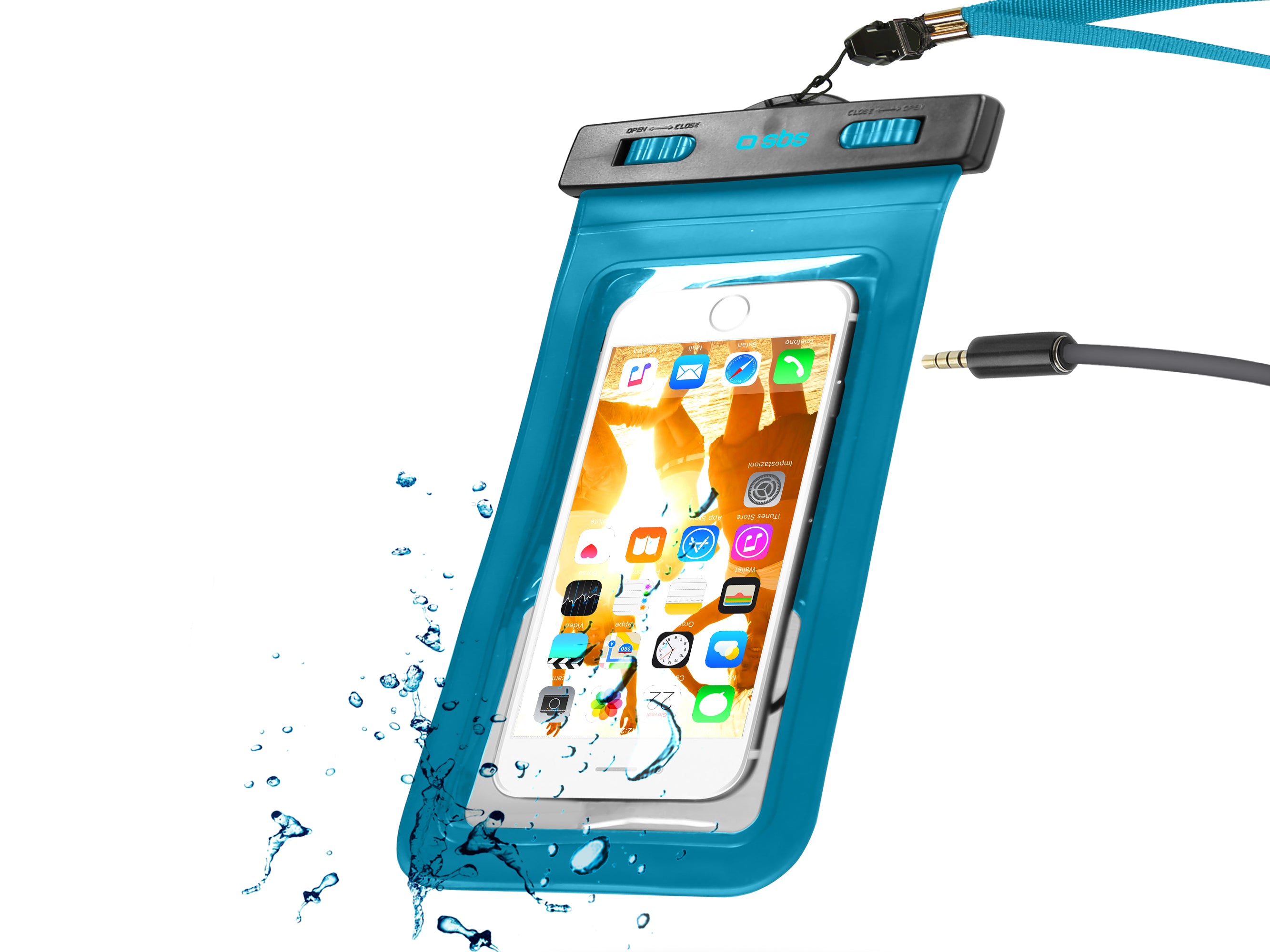 Waterproof case with jack 3,5 mm for Smartphone up to 5,5"