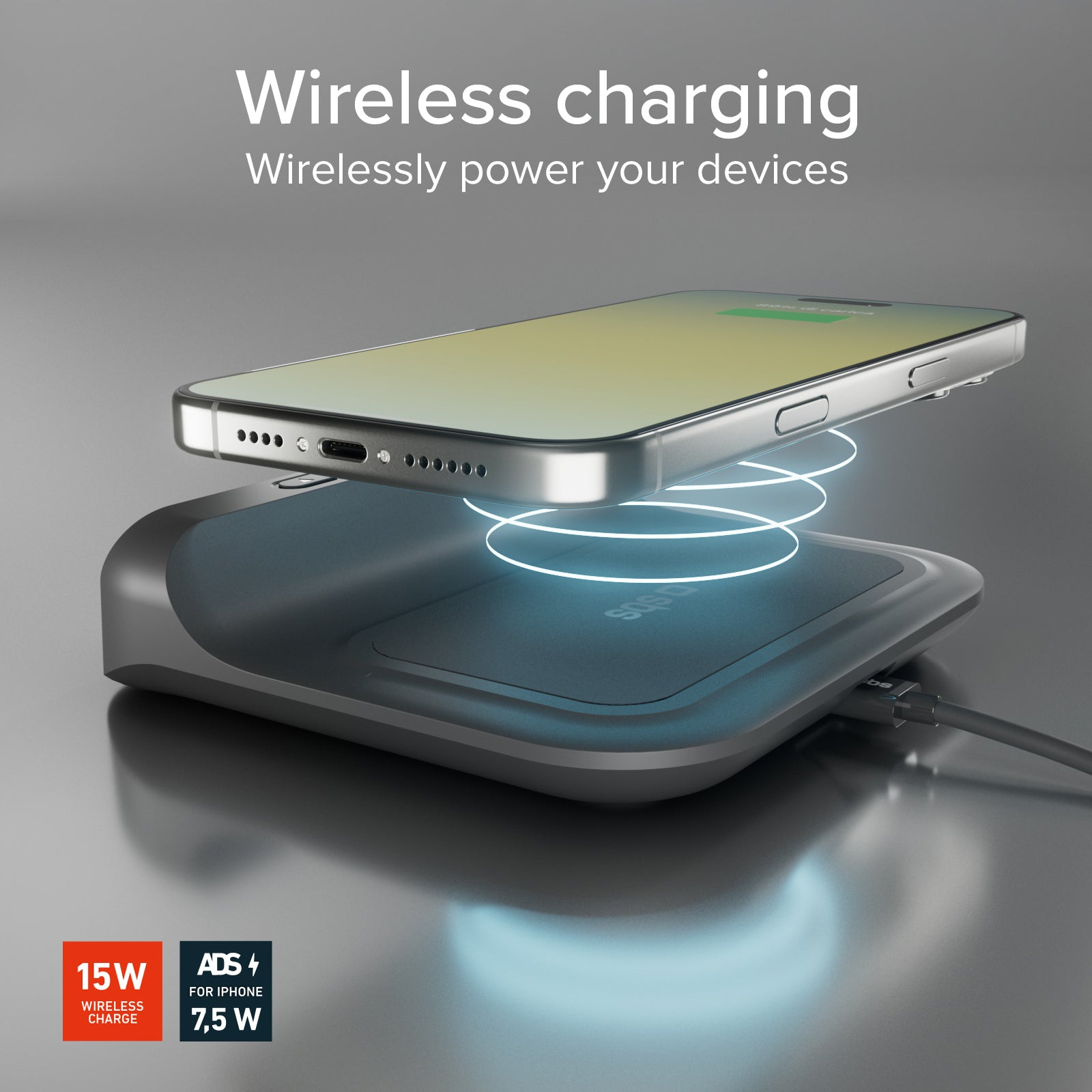 2-in-1-Wecker mit kabelloser Aufladung