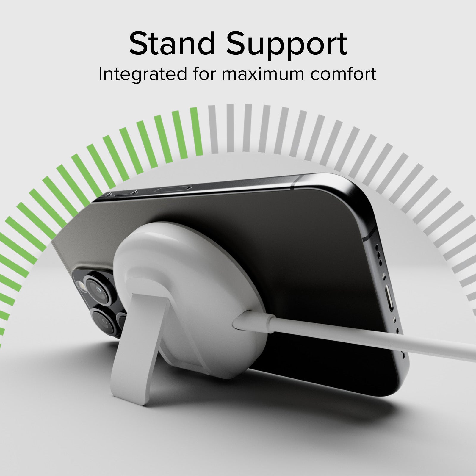 Basetta di ricarica wireless Qi2 compatibile MagSafe 15W con funzione stand