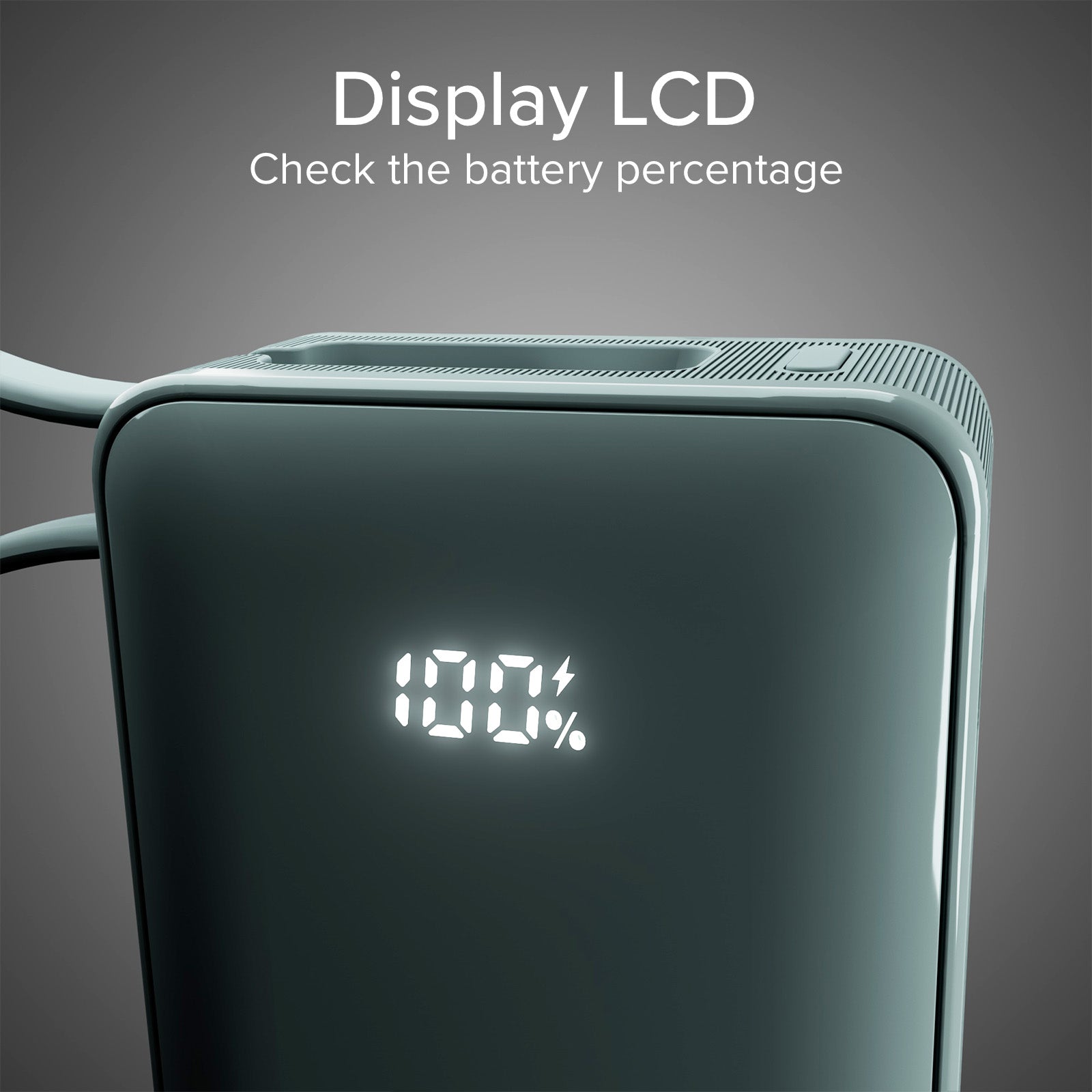 Power Bank 10,000 mAh with built-in USB-C cable