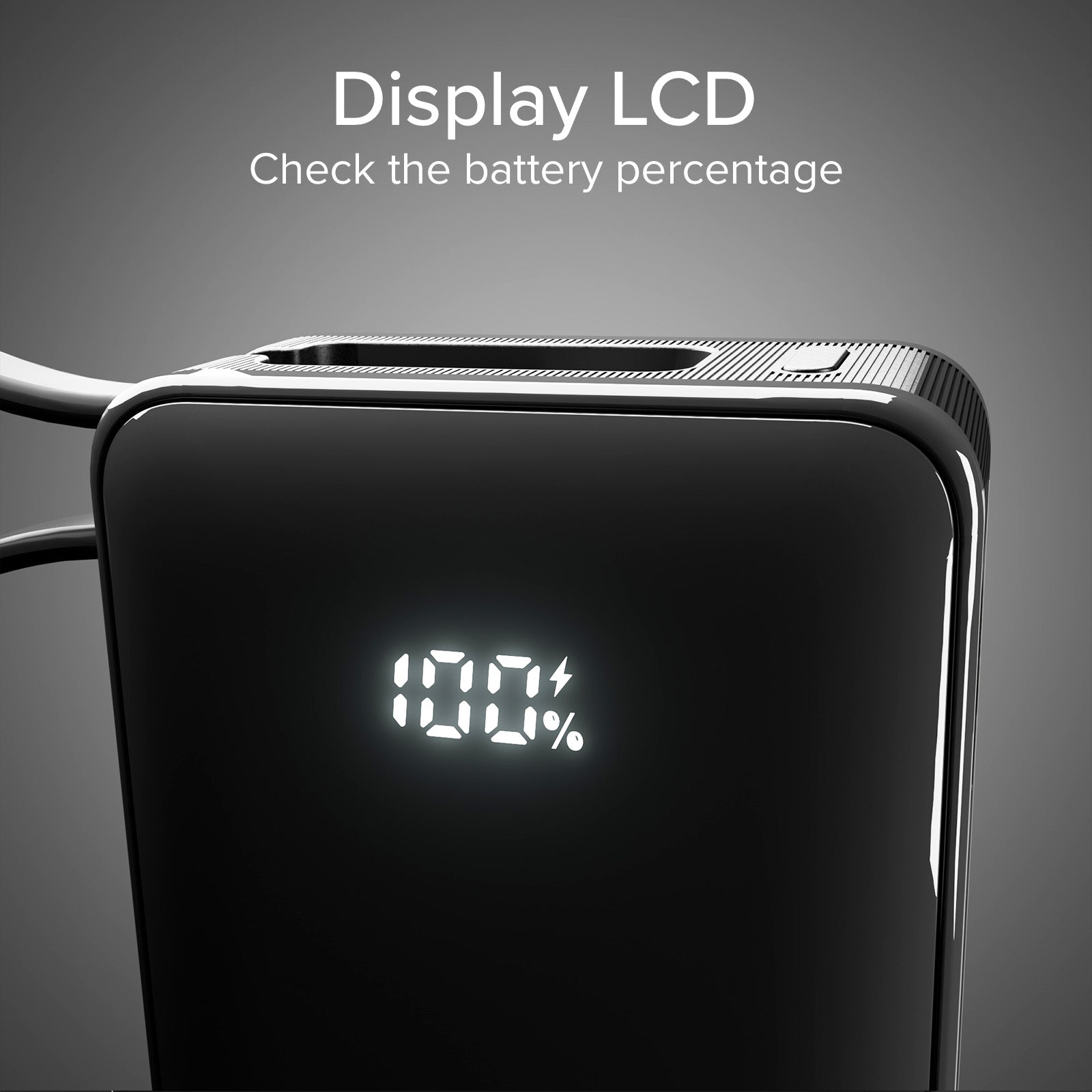 Batterie externe 10 000 mAh avec câble USB-C intégré