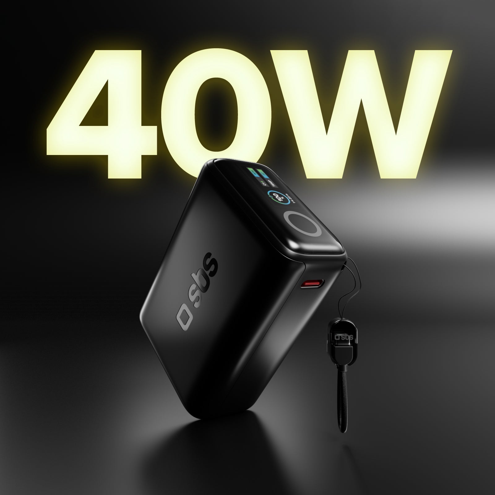 Power bank 10000 mAh 40W PD con display TFT