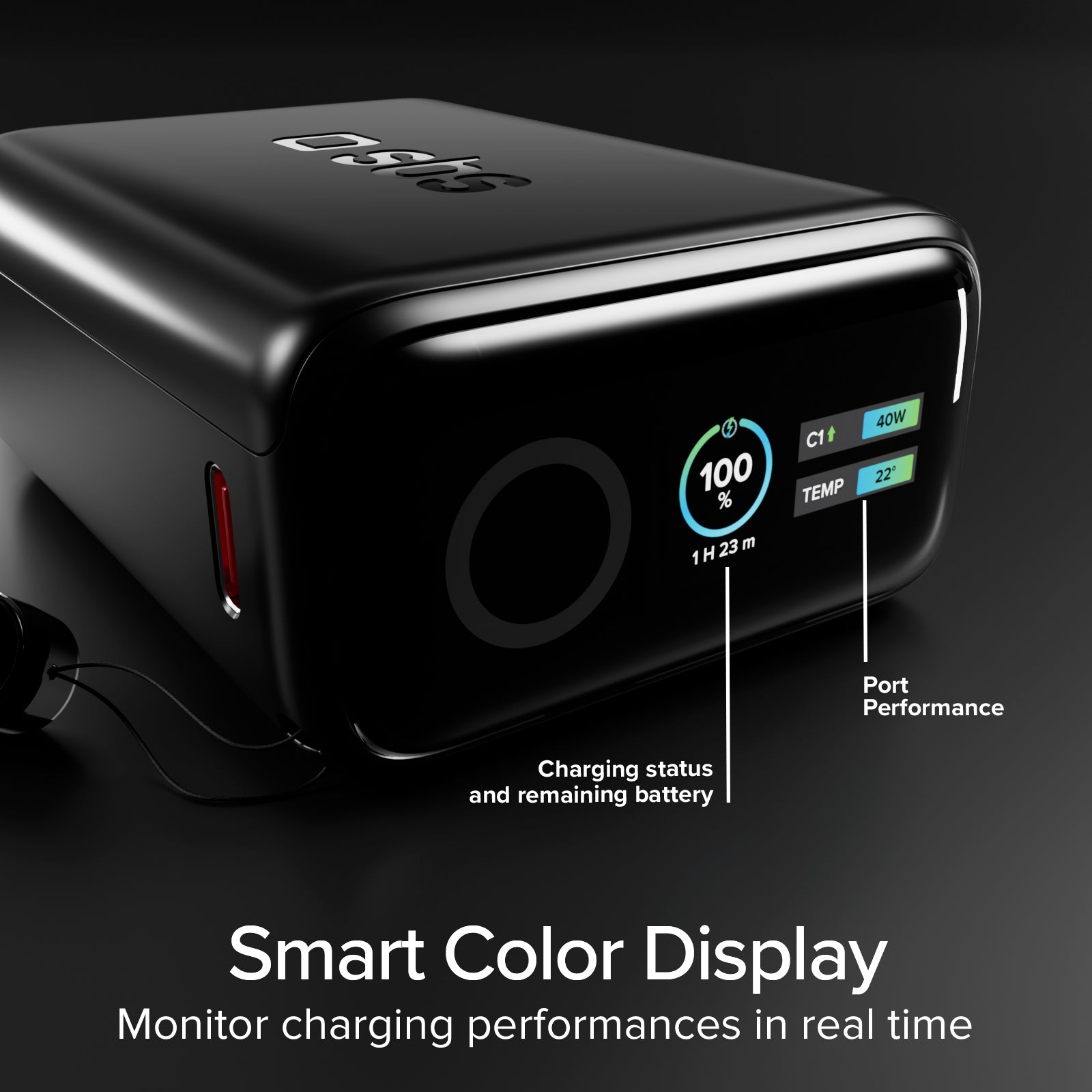 Power bank 10000 mAh 40W PD con display TFT