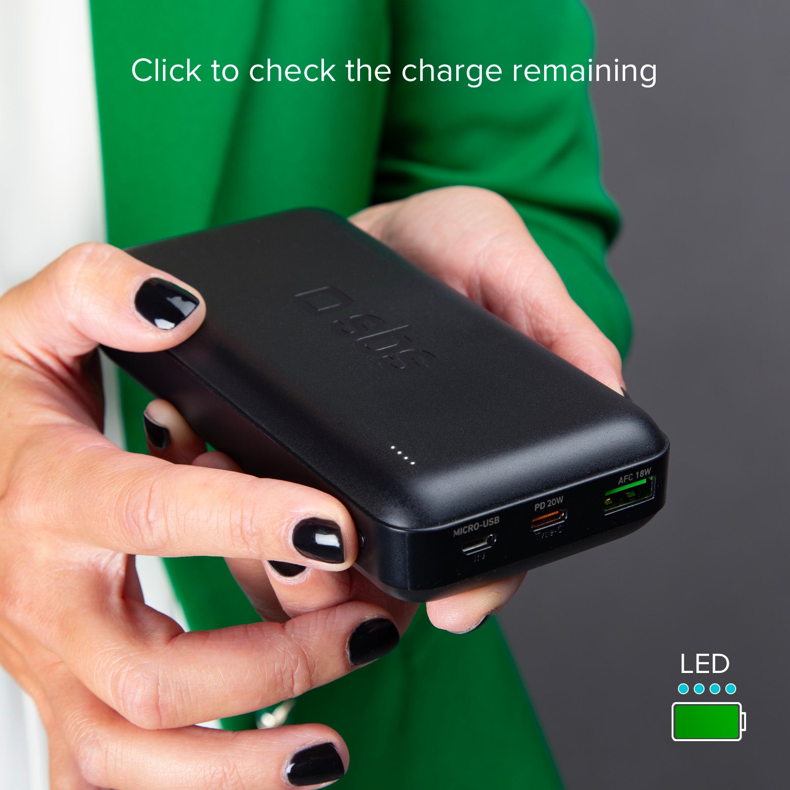 20000 mAh multi-port power bank with 20W Power Delivery technology