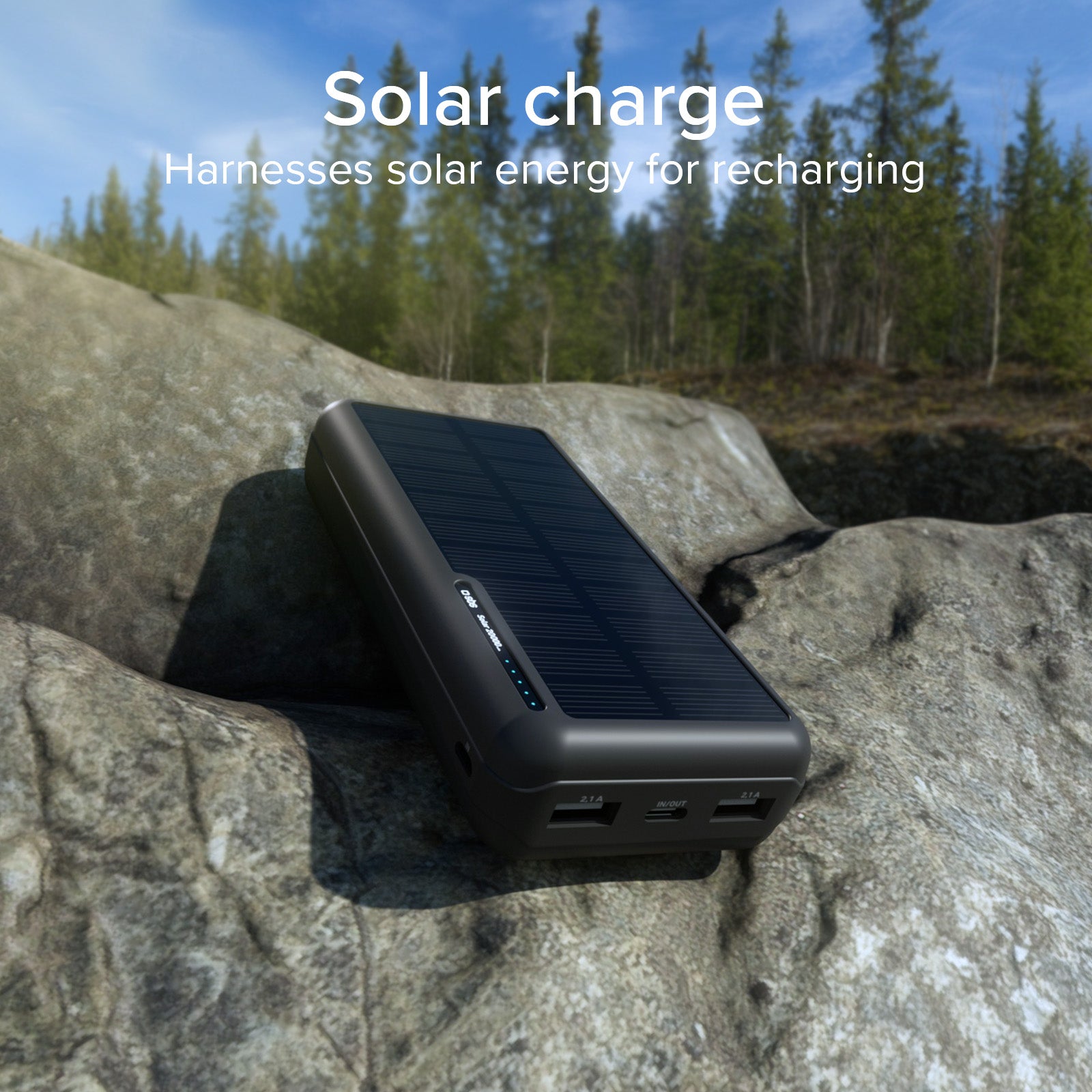 Power bank 20.000 mAh con pannello solare