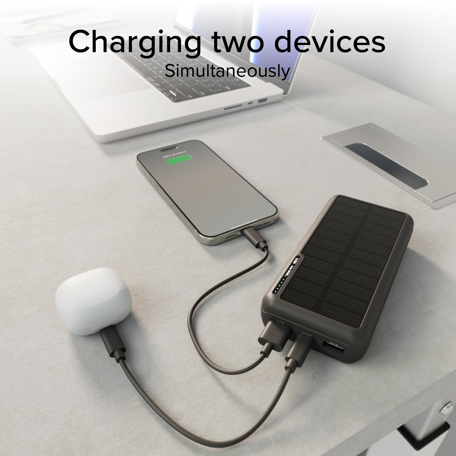 Power bank 20.000 mAh con pannello solare