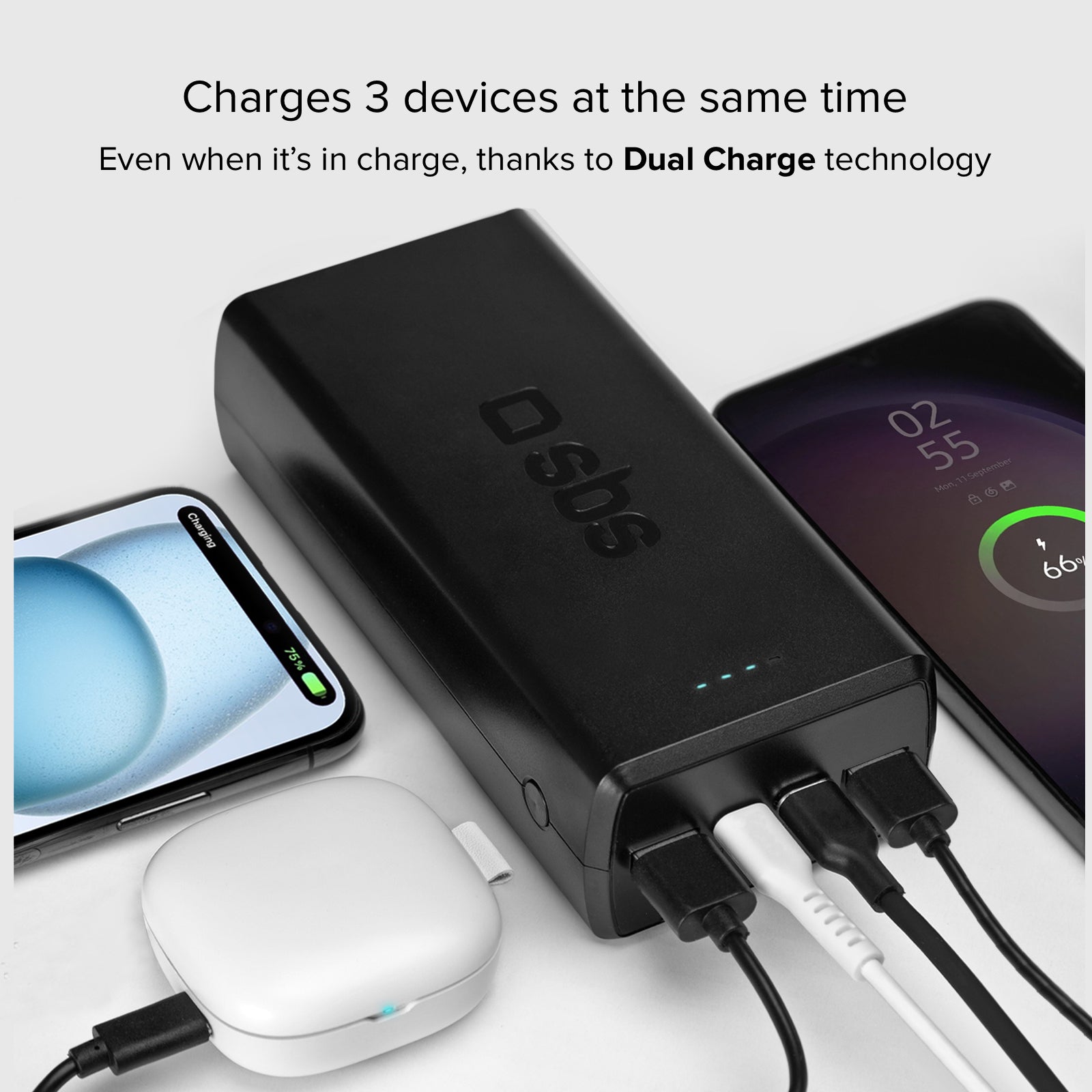 30.000 mAh-Powerbank mit 2 USB-C und 2 USB-A Anschlüssen