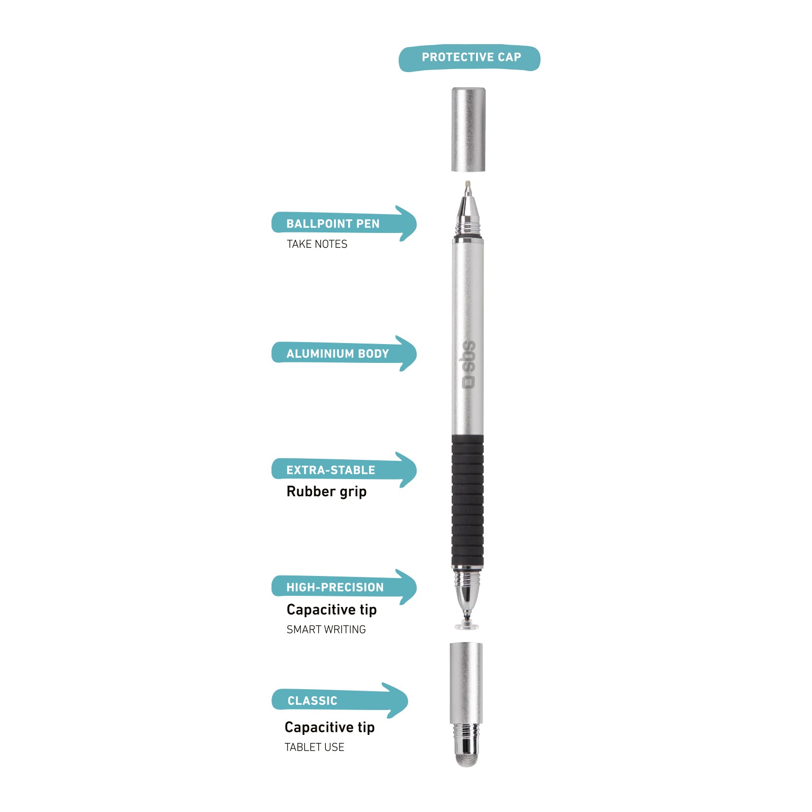 Capacitive pen for smartphones and tablets