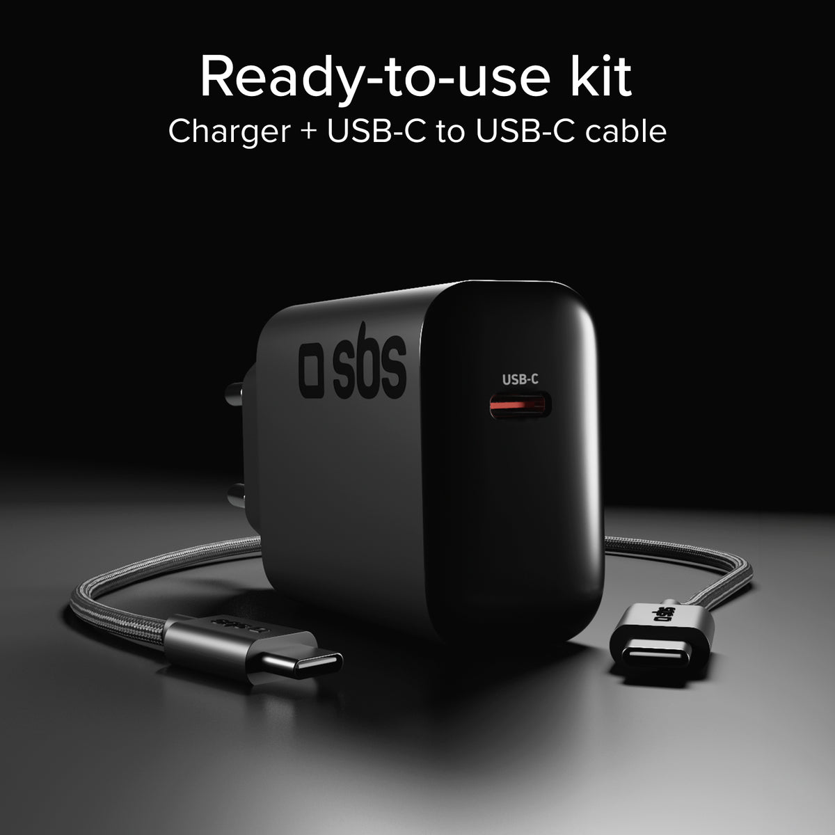 Lade-Kit ideal für Laptops mit 45W Power Delivery Ladegerät und 2 m USB-C-Kabel