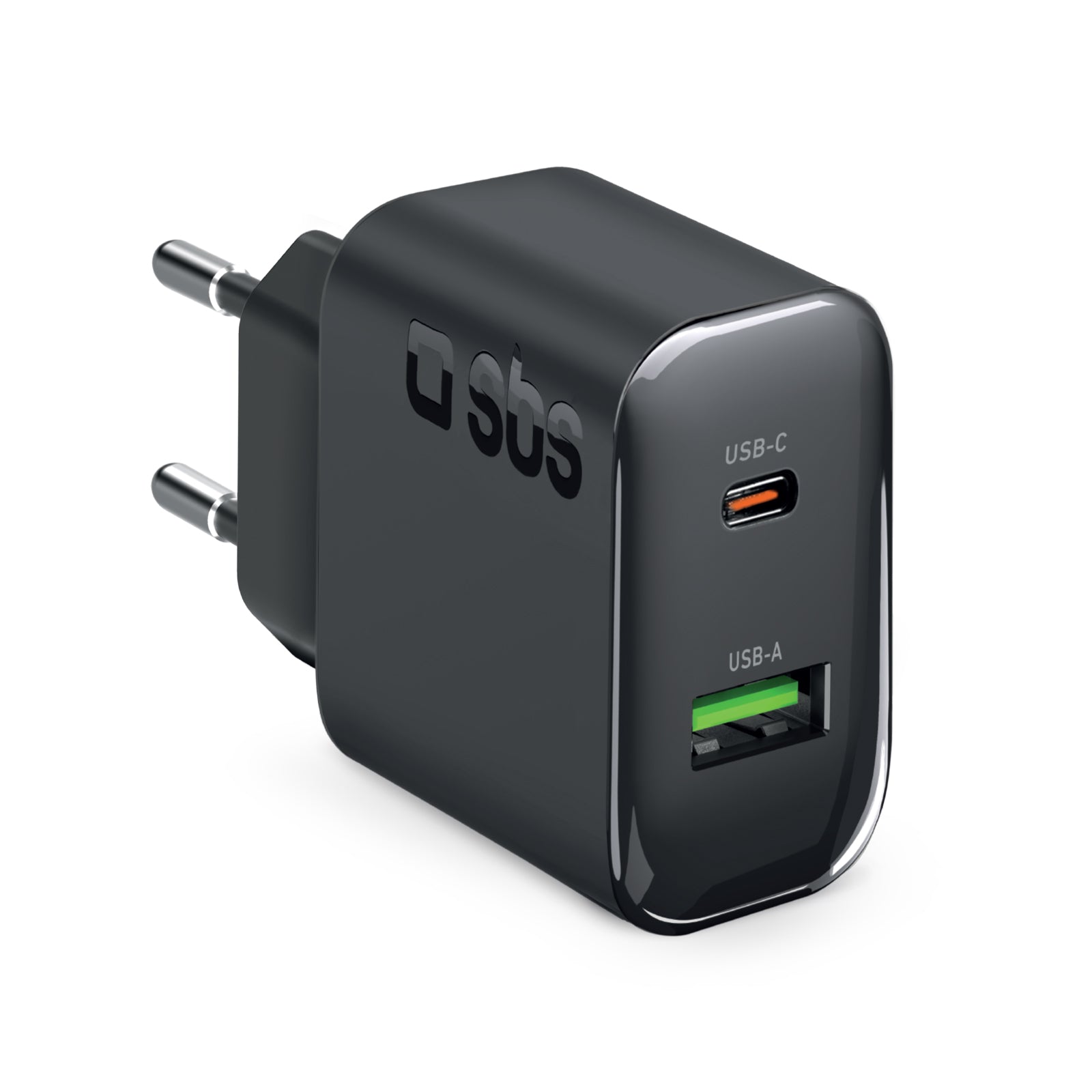 65W wall charger with dual USB-C Power Delivery and USB-A ports, suitable for laptops