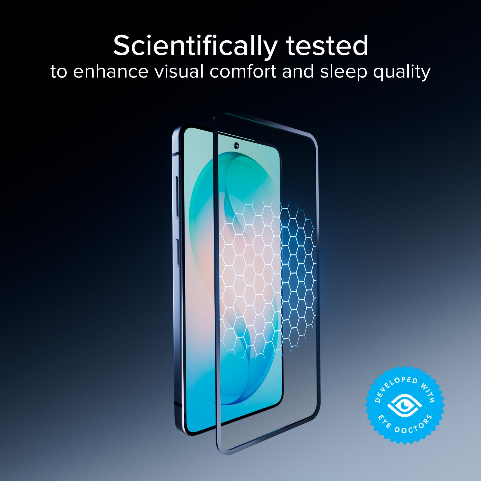 Full Cover Schutzglas Anti-Blaulicht mit Eyesafe® CPF60 Technologie für Samsung S26