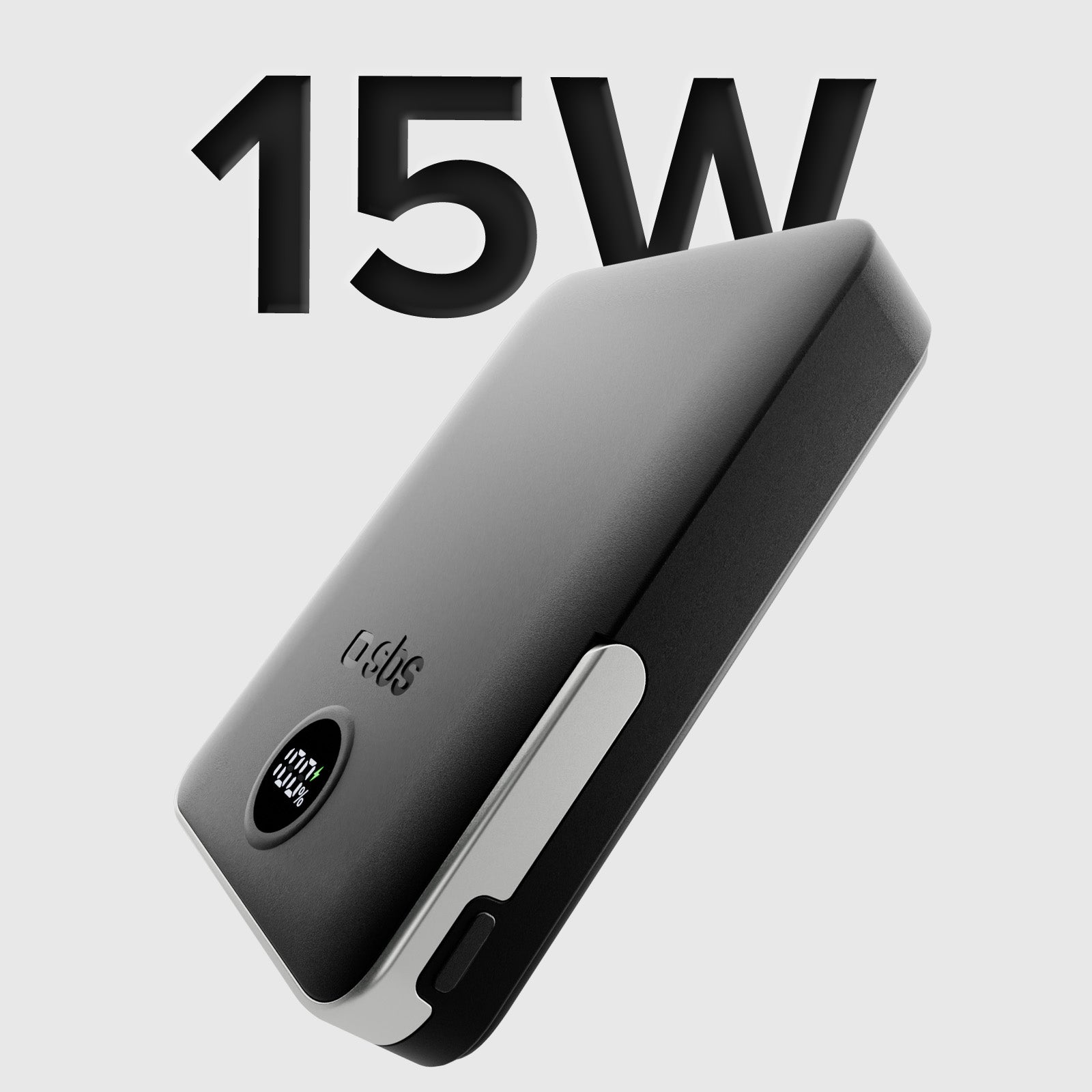 Batterie externe sans fil 10.000 mAh avec support intégré et écran LCD