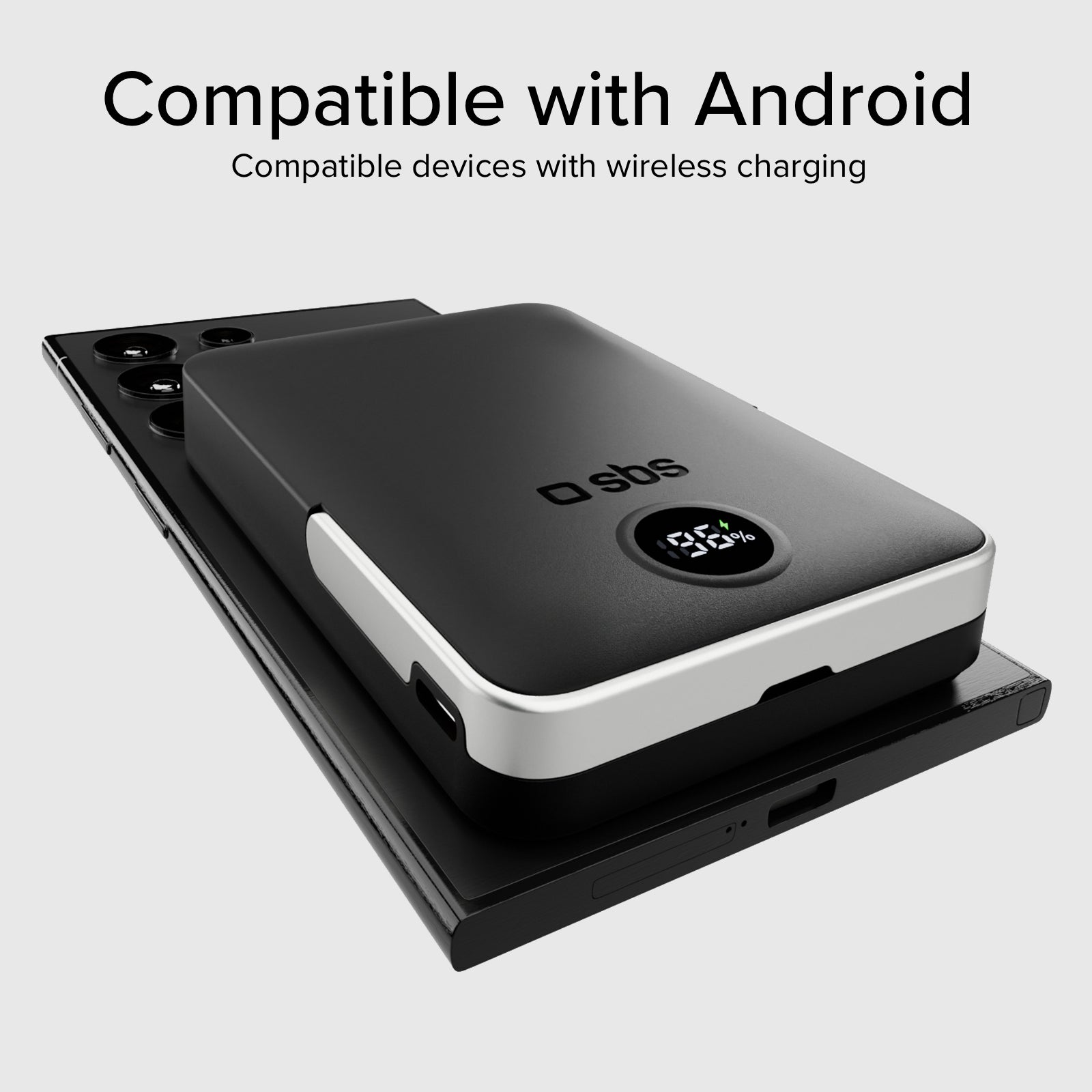 Batterie externe sans fil 10.000 mAh avec support intégré et écran LCD