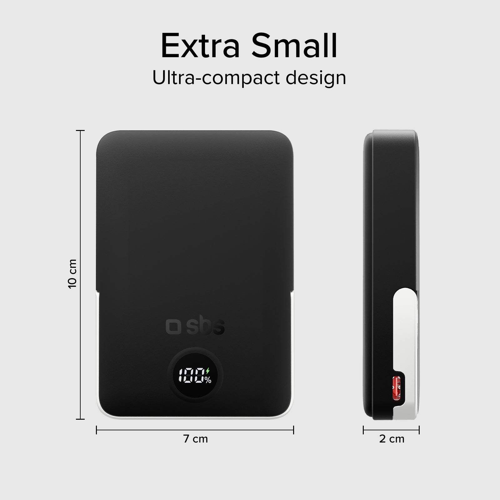 Batterie externe sans fil 10.000 mAh avec support intégré et écran LCD