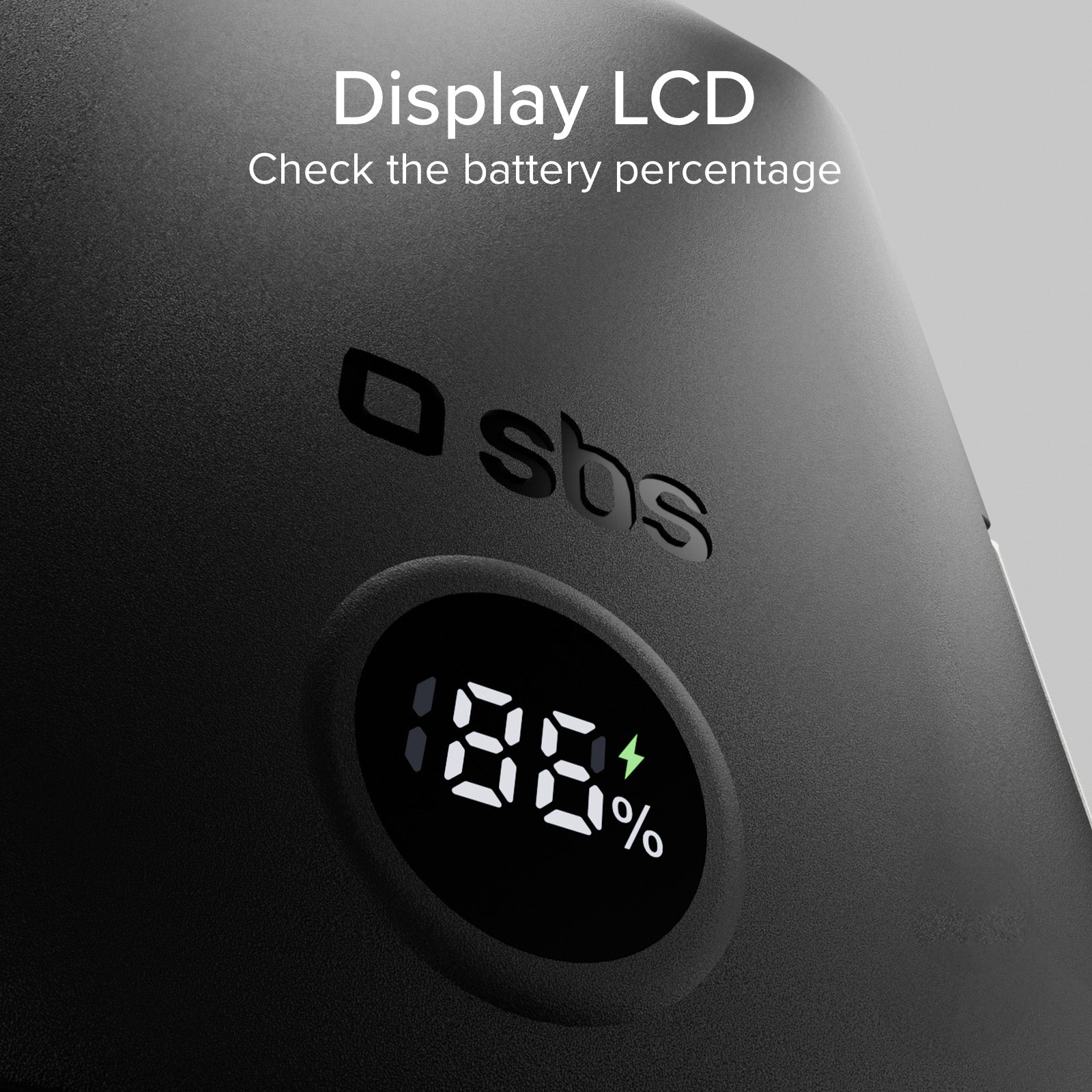 Batterie externe sans fil 10.000 mAh avec support intégré et écran LCD