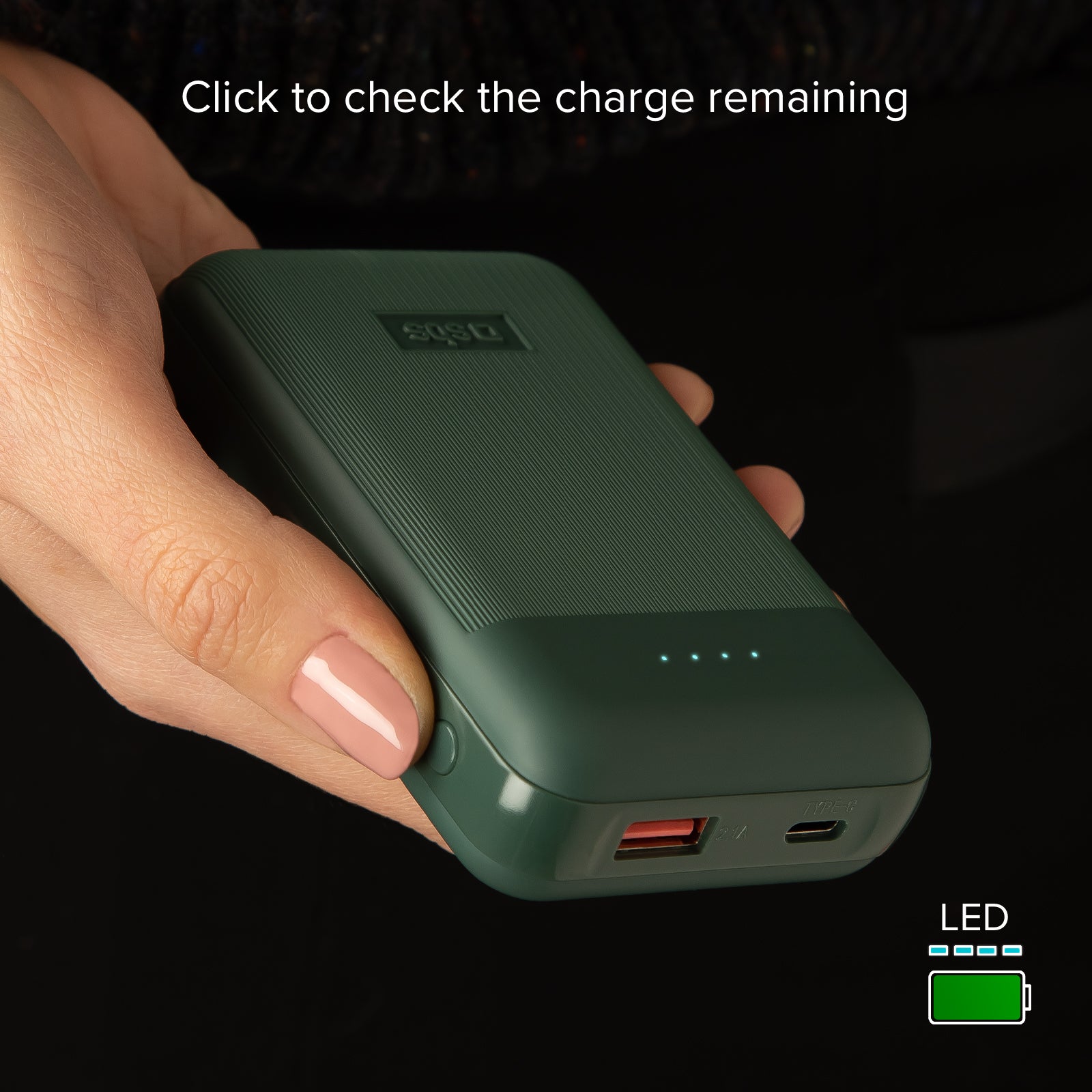 Powerbank Power Delivery 20W bei 10.000 mAh, Soft Touch und gerändelte Oberfläche