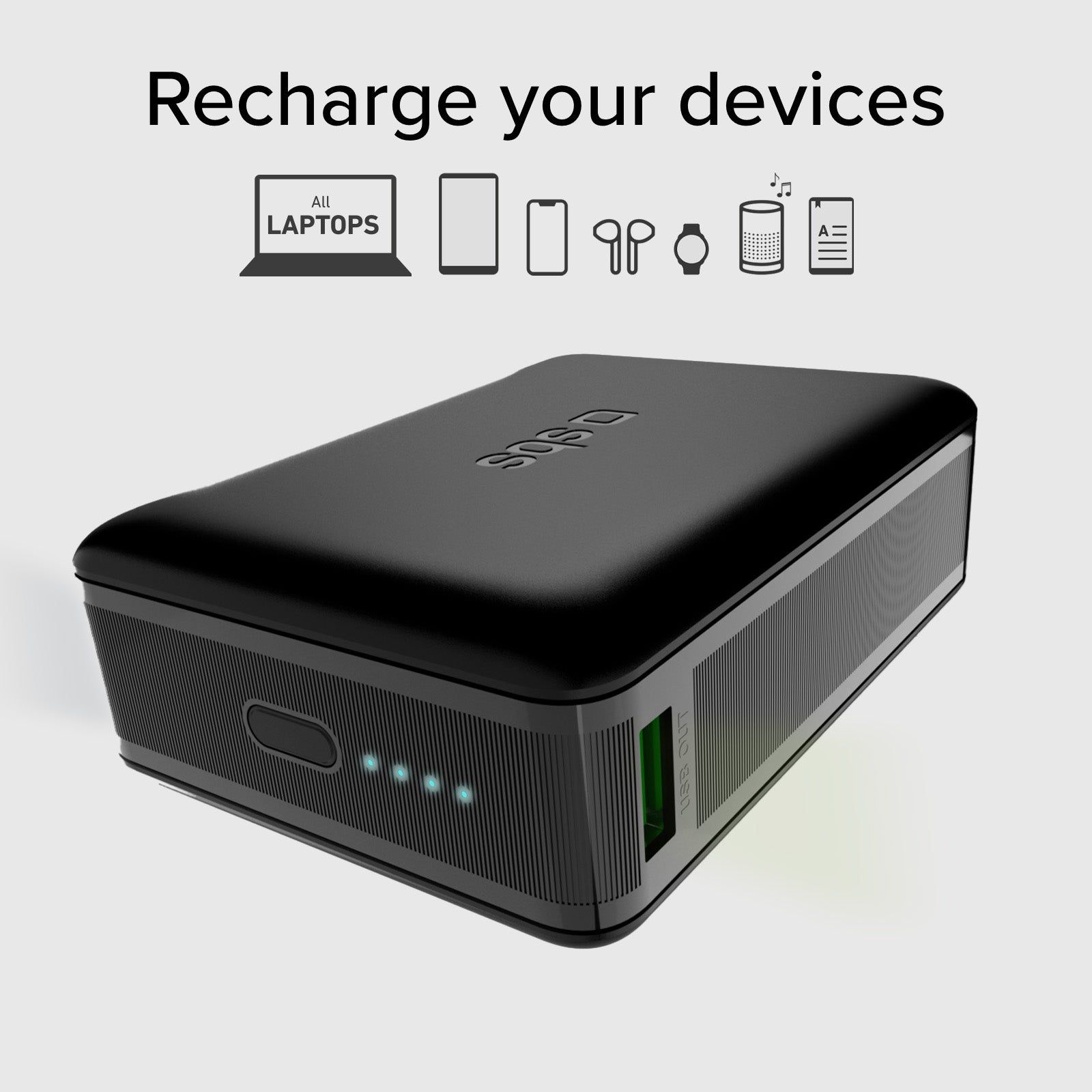 Banque d'alimentation 20 000mAh pour ordinateurs, smartphones, tablettes avec USB-C et USB-A