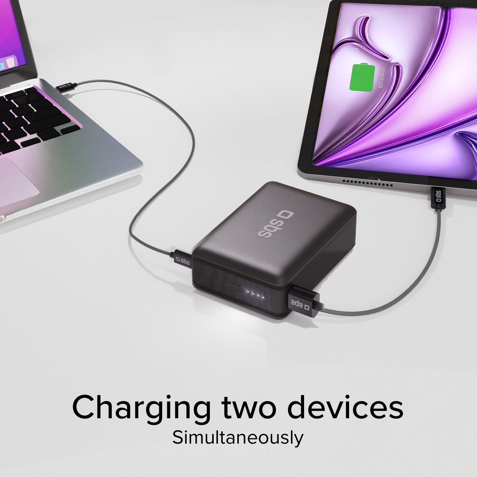 Banque d'alimentation 20 000mAh pour ordinateurs, smartphones, tablettes avec USB-C et USB-A