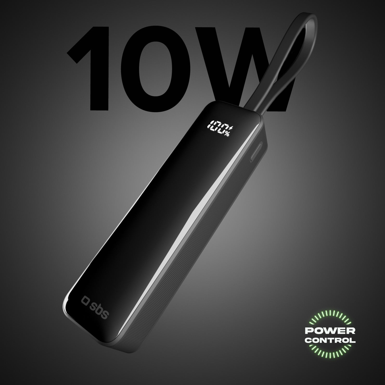 Batterie externe 5000&nbsp;mAh avec câble USB-C intégré et écran