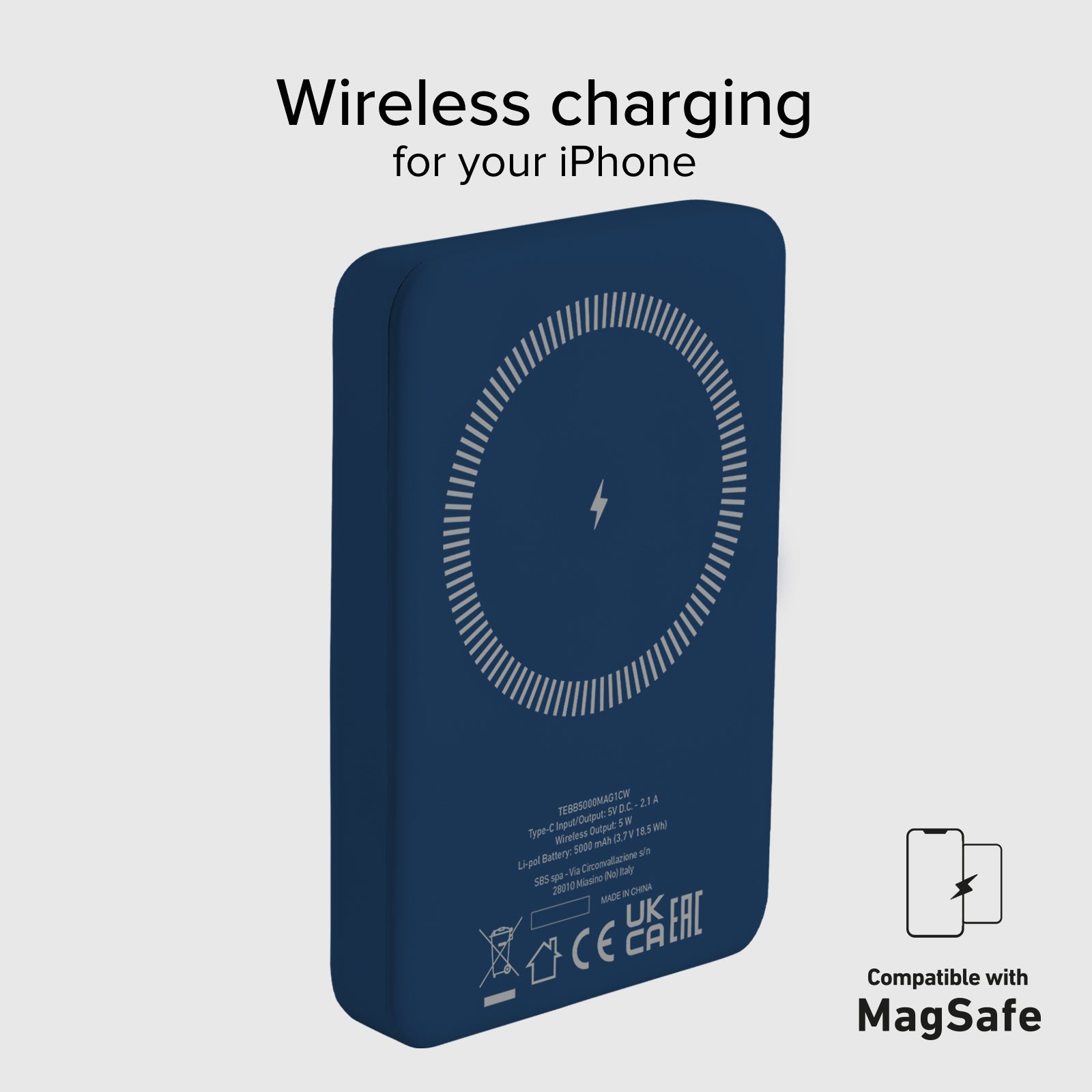 Batterie externe magnétique sans fil 5000 mAh
