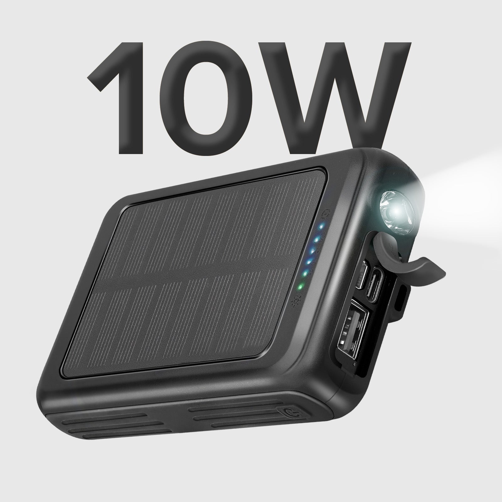 Solar-Powerbank 5000 mAh mit kabelloser Aufladung