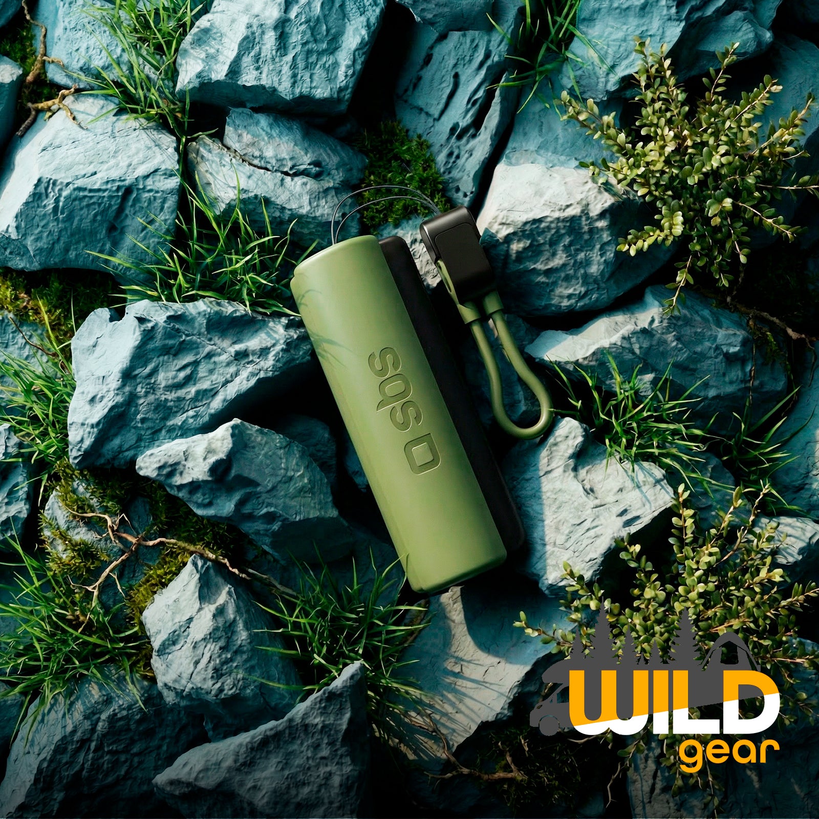 Batería externa compacta de 5000 mAh con linterna LED, puerto USB-C de 10 W, cable USB-C incluido, ideal para la vida al aire libre y las acampadas