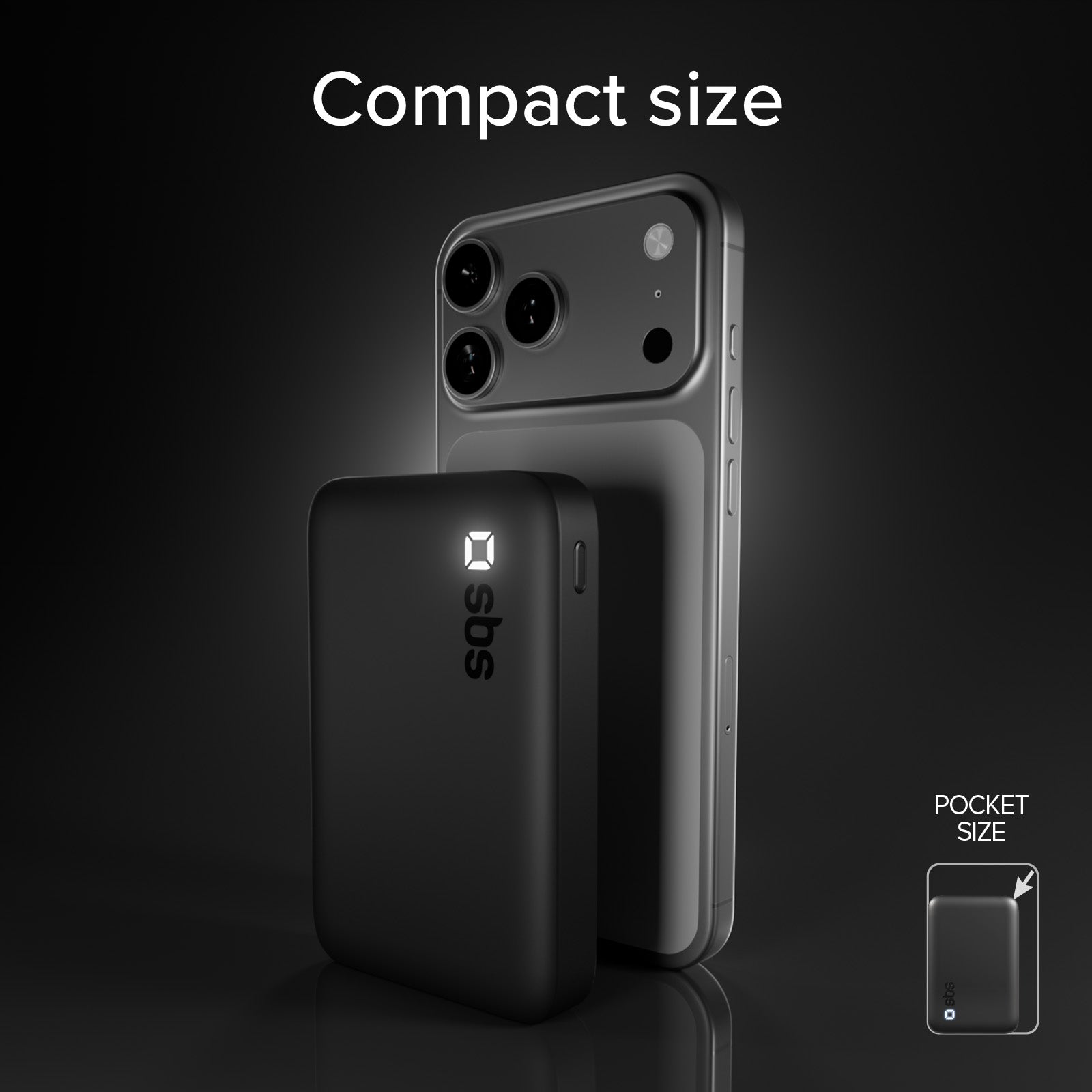 Powerbank SBS 10000 mAh High Density – Kompakt mit USB-C- und USB-A-Anschlüssen