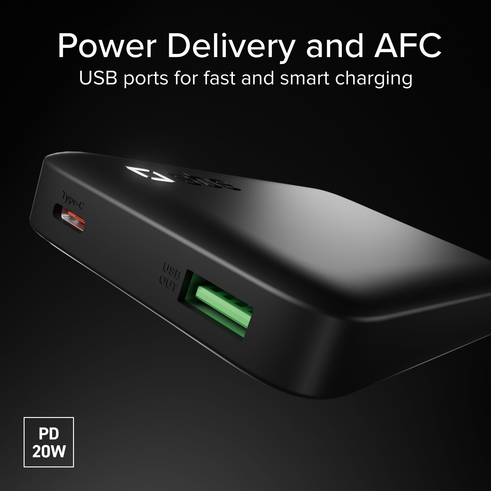 10,000 mAh High-Density Power Bank with PD, USB-C and USB-A