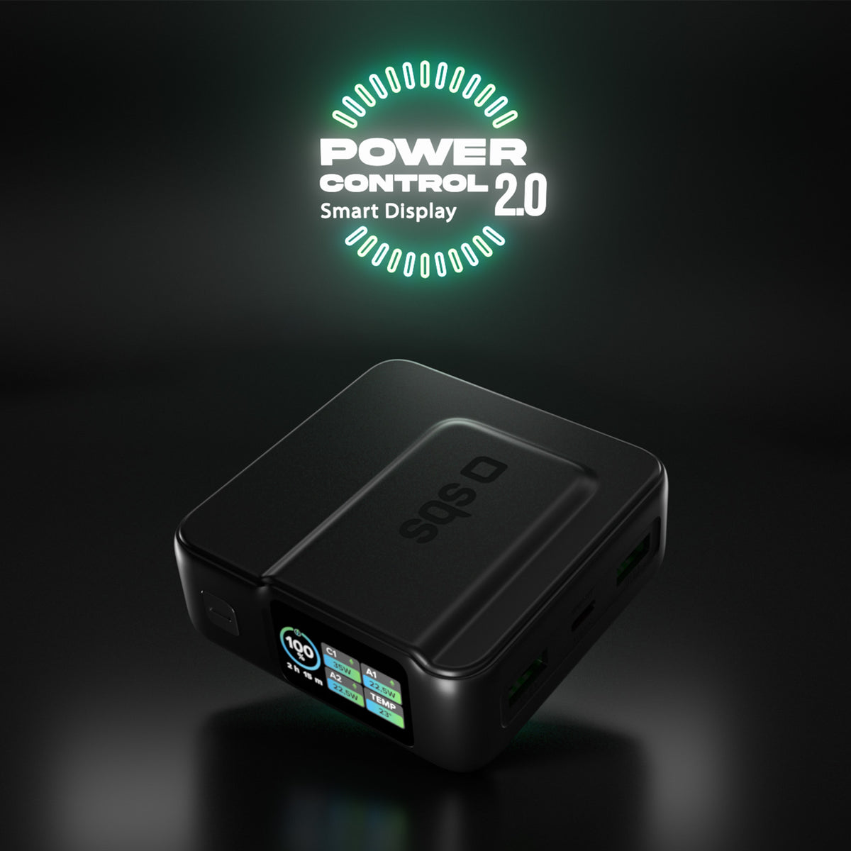 Powerbank 10.000mAh Power Control 2.0 mit Smart TFT Display und PD-Ladung bis 35W