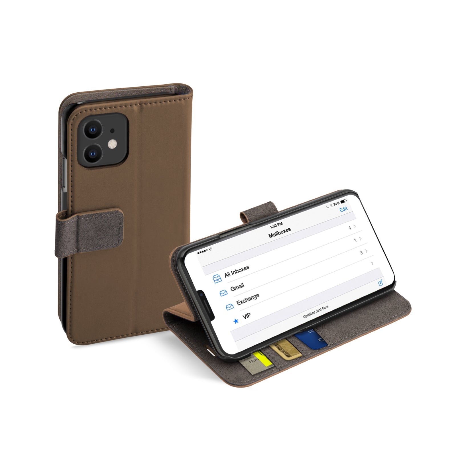 Book Case Wallet für iPhone 12/12 Pro mit Standfunktion