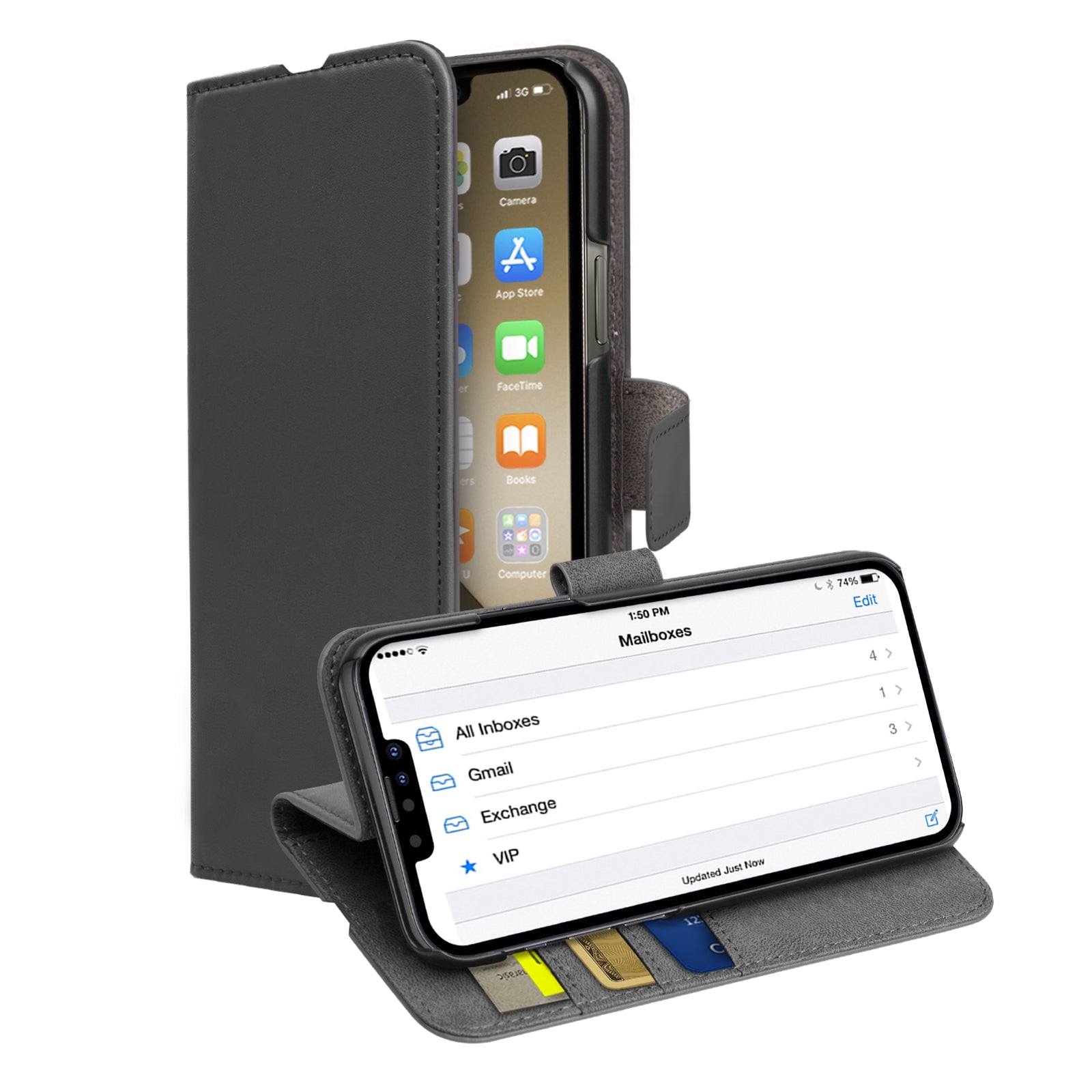 Book Case Wallet für iPhone 13 Pro Max mit Standfunktion