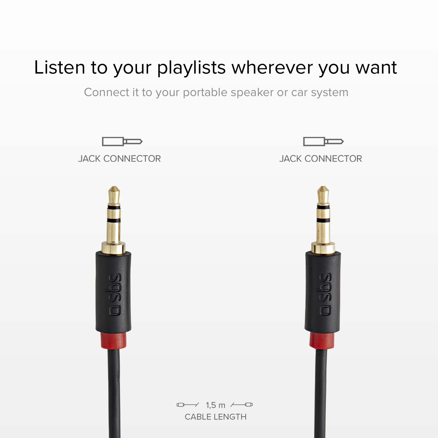 Câble audio stéréo Jack 3,5 mm pour mobiles et smartphones