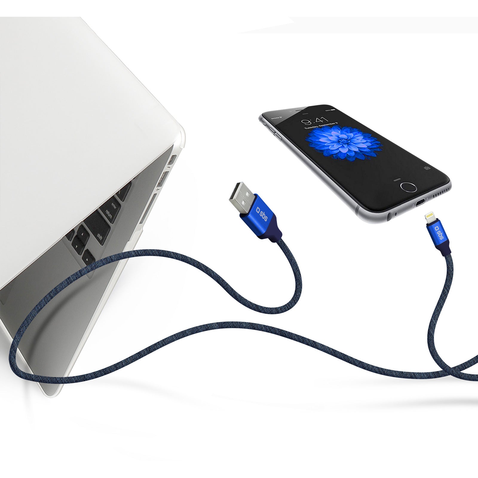 Câble de chargement USB - Lightning finition Jeans