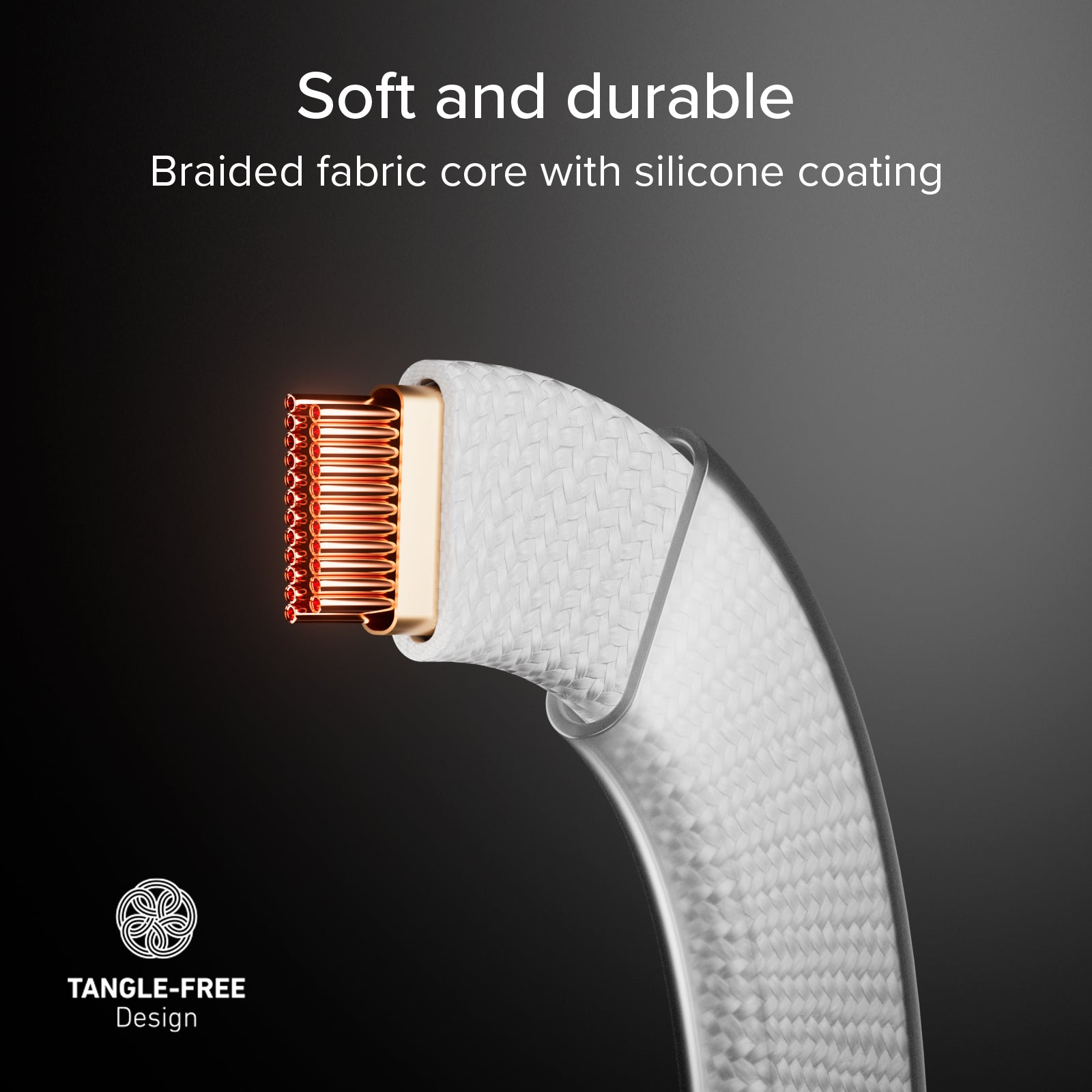 Slim charging and data cable with USB-C 2.0 connectors, 1 m