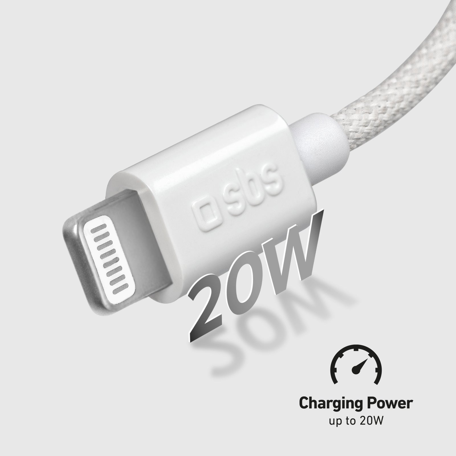 USB-A – Lightning-Textilkabel mit Kabelhalter, 1,5 Meter