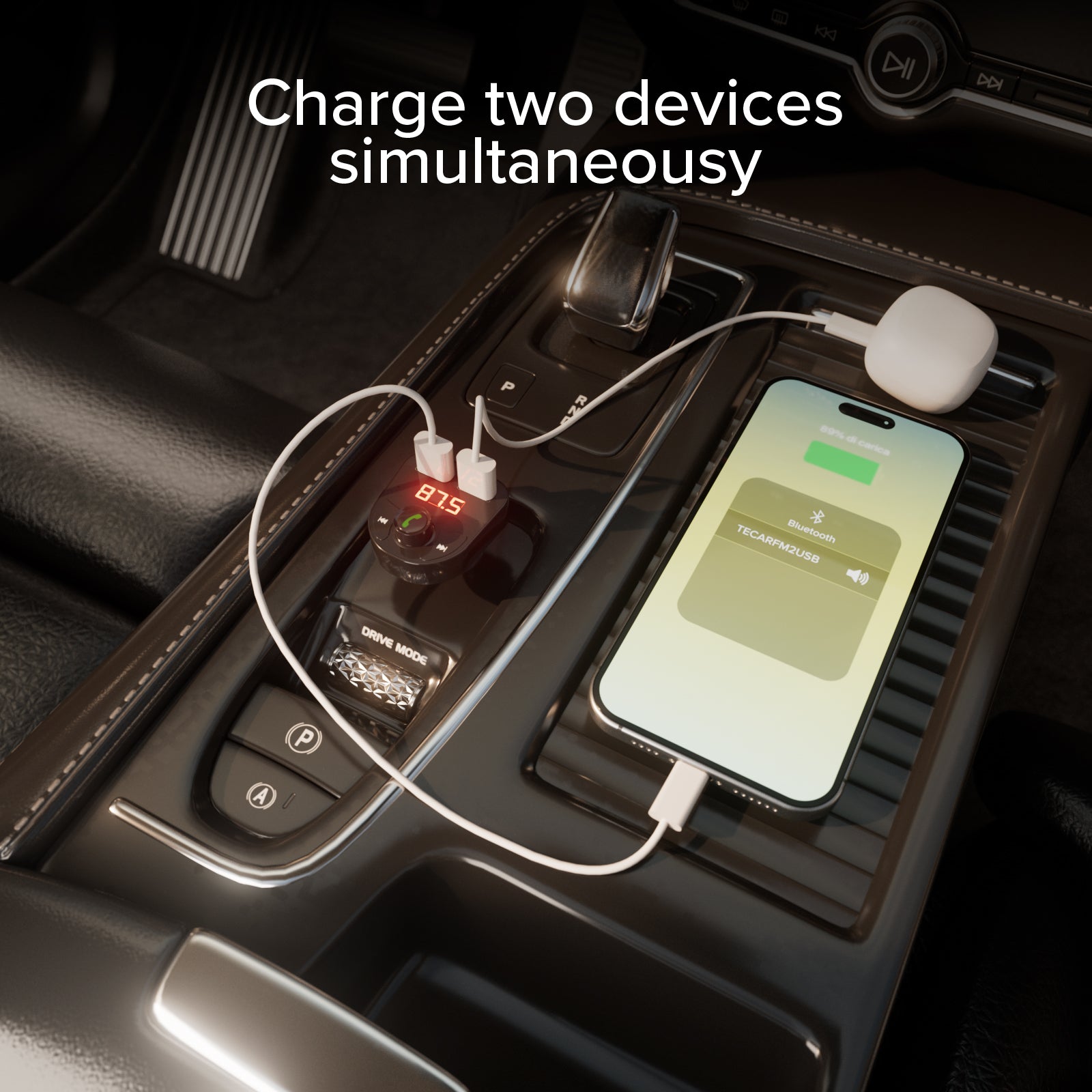 15-Watt-Autoladegerät mit drahtloser Verbindung
