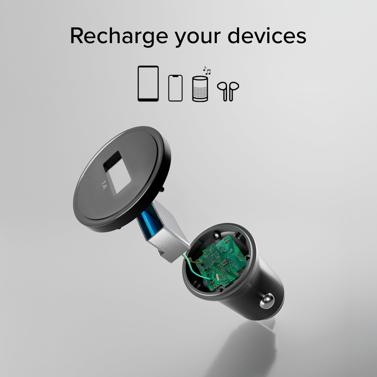 Cargador de coche con salida USB de 1A