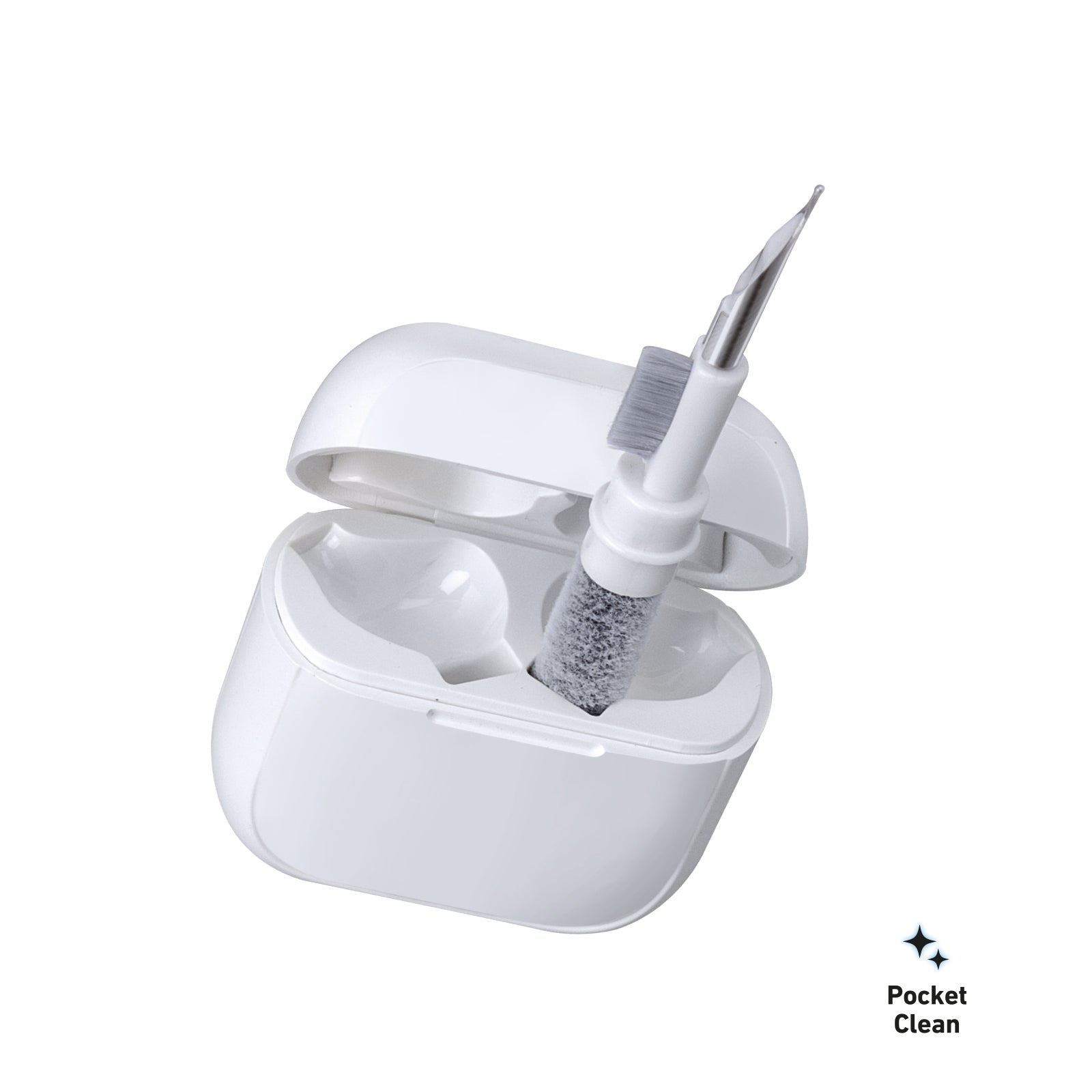 Kit de nettoyage 3 en 1 pour écouteurs avec embout métal, brosse et plumeau